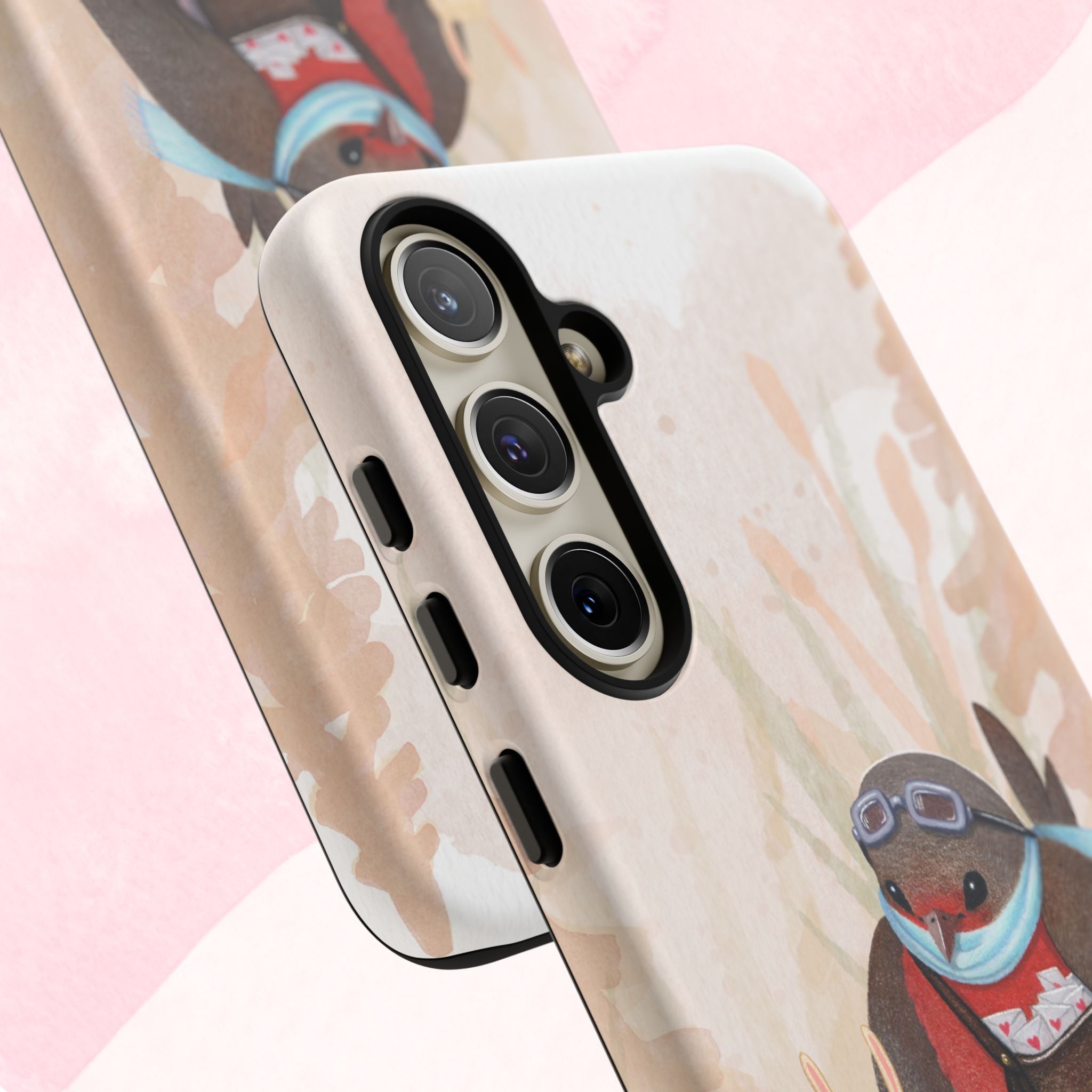 Whimsical Animal Phone Case, Cute Bird and Rabbit Design, Animal Lovers Gift, Nature-Themed Accessory, Eco-Friendly Tech Cover
