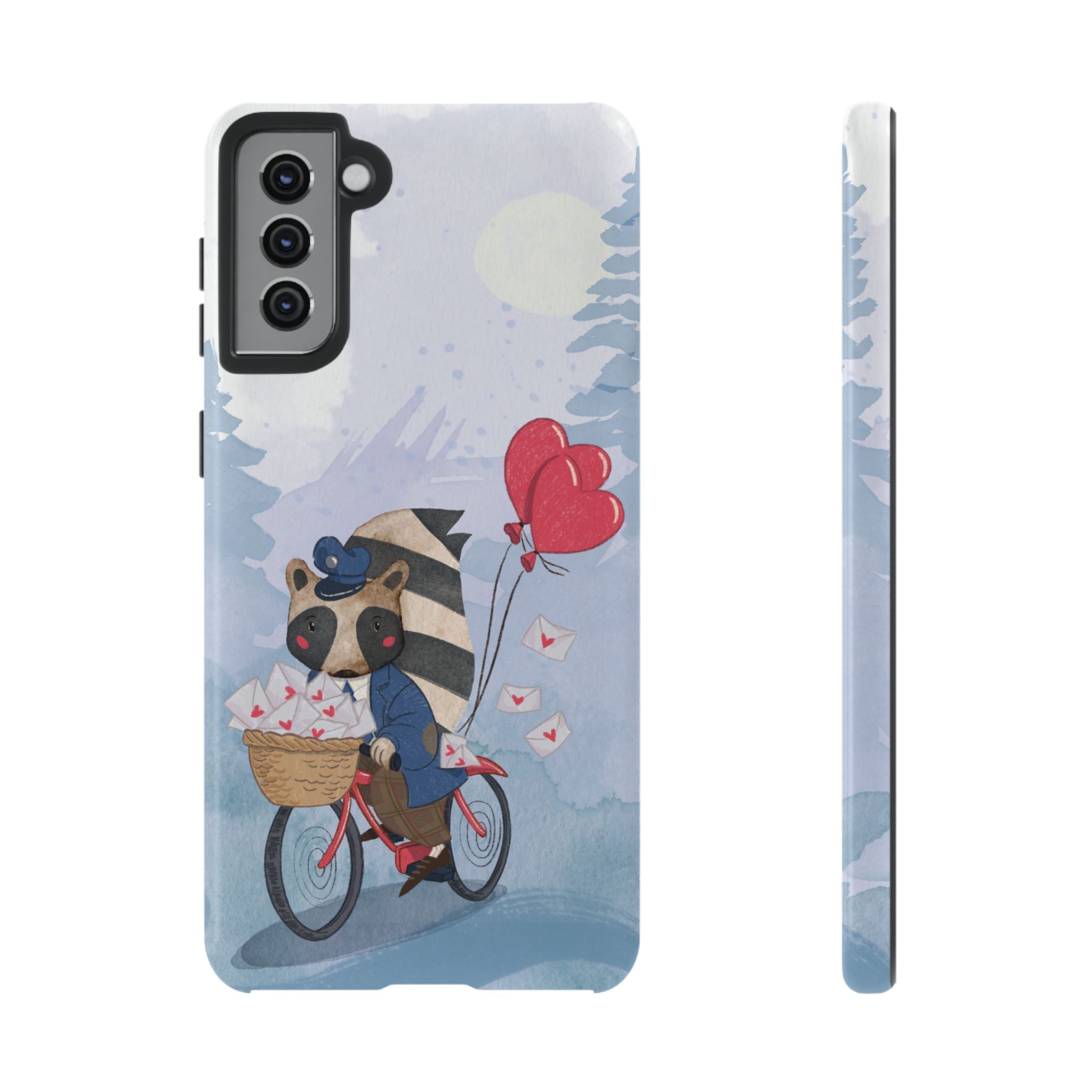 Cute Raccoon Phone Case, Tough Case for Animal Lovers, Valentine's Day Gift, Whimsical Phone Accessory, Gifts for Kids