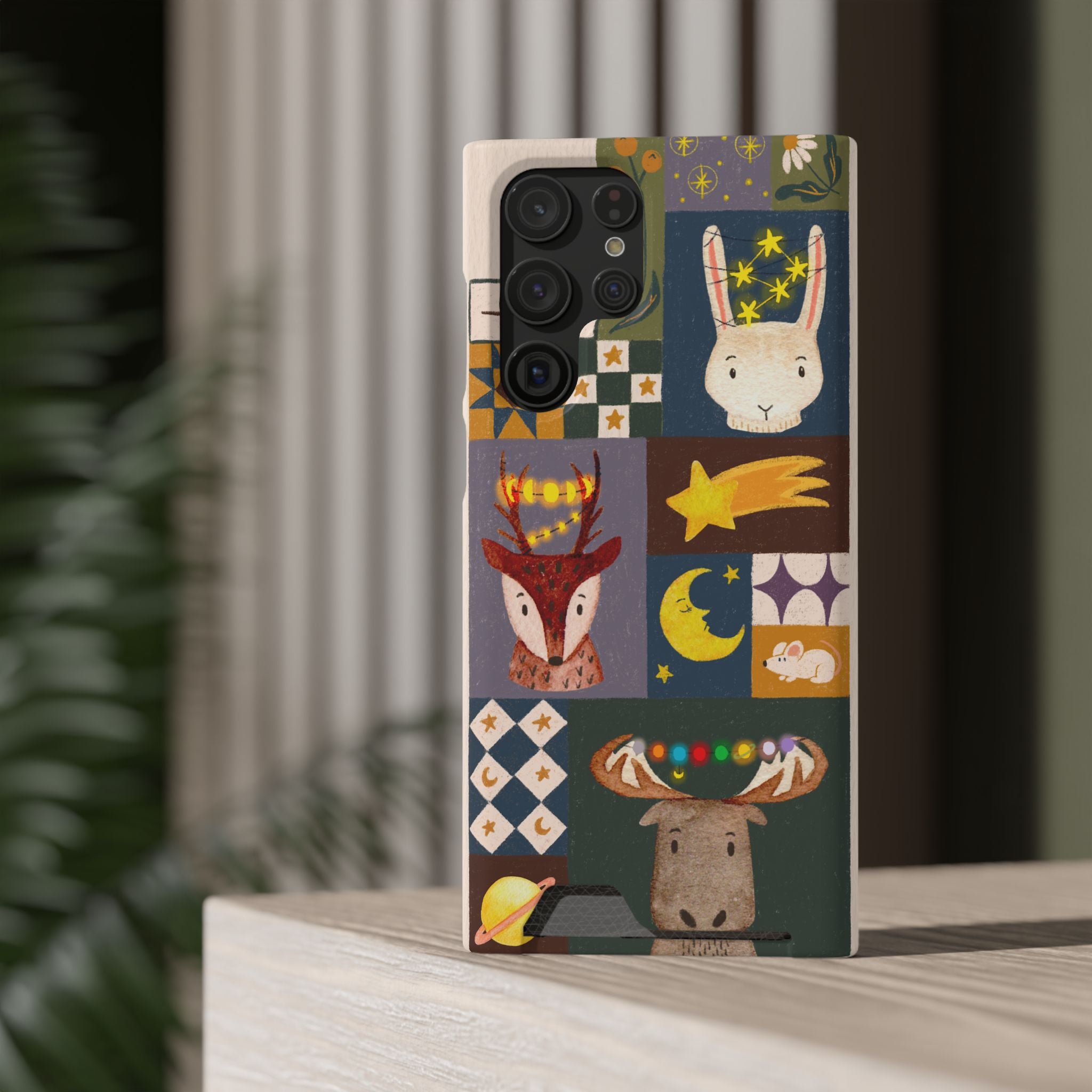 Magical Animal Phone Case with Card Holder - Cute Gift for Animal Lovers, Interesting Phone Accessory, Unique Holiday Gift, Nature-Inspired