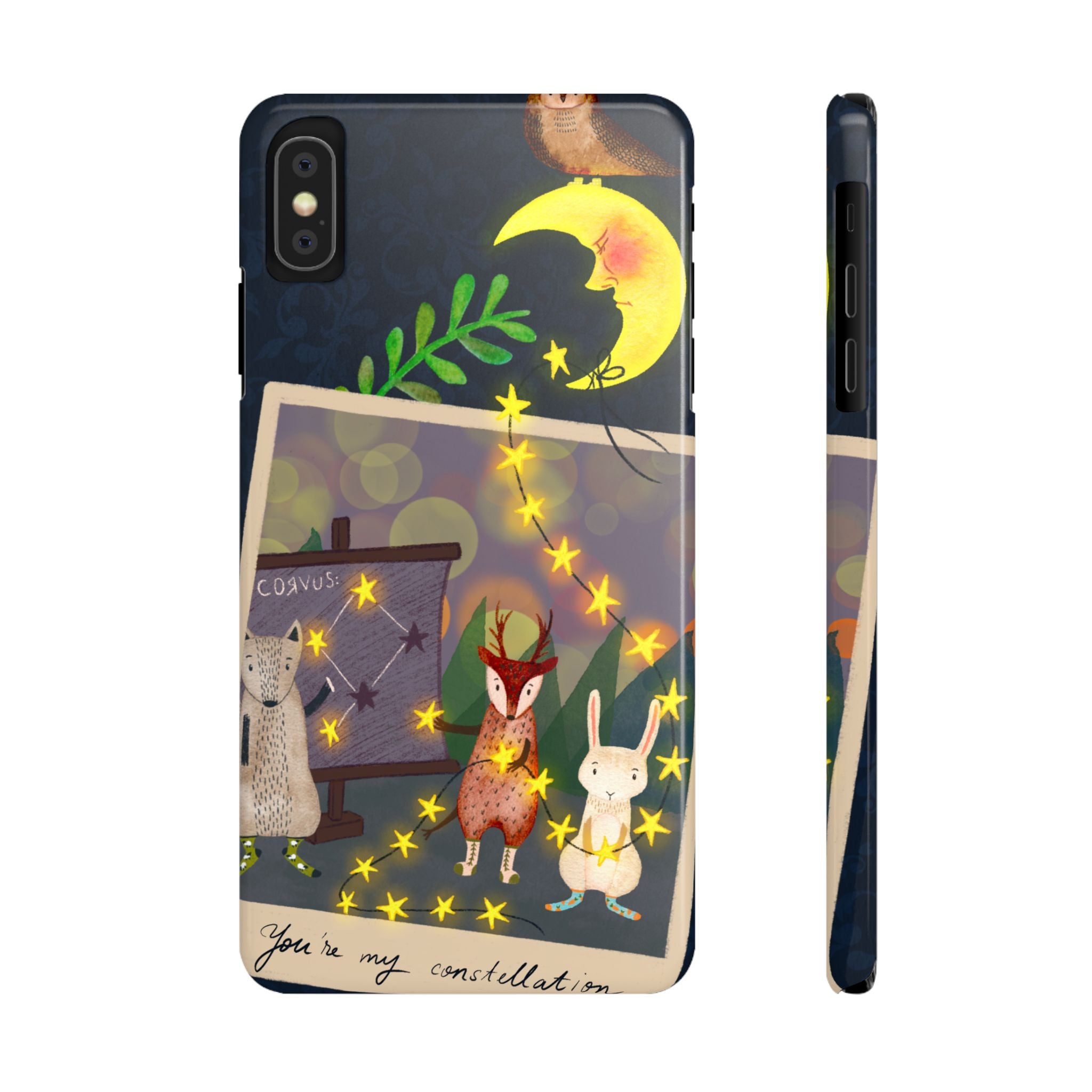 Constellation Friends iPhone Case, Starlit Woodland Photo Cover, Cute Gift for Birthday, Kawaii Design, iPhone 7 8 X XR XS 11 12 13 14 15 16