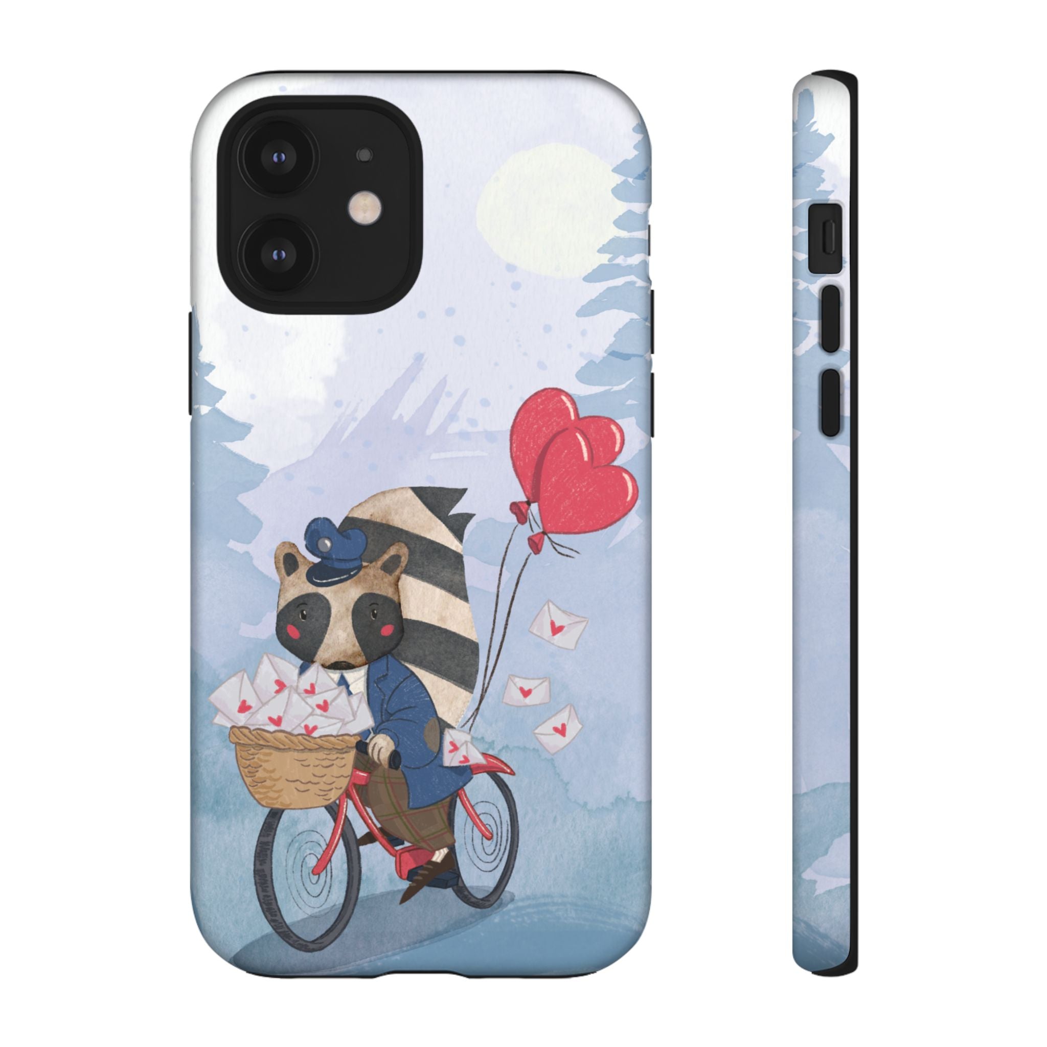 Cute Raccoon Phone Case, Tough Case for Animal Lovers, Valentine's Day Gift, Whimsical Phone Accessory, Gifts for Kids