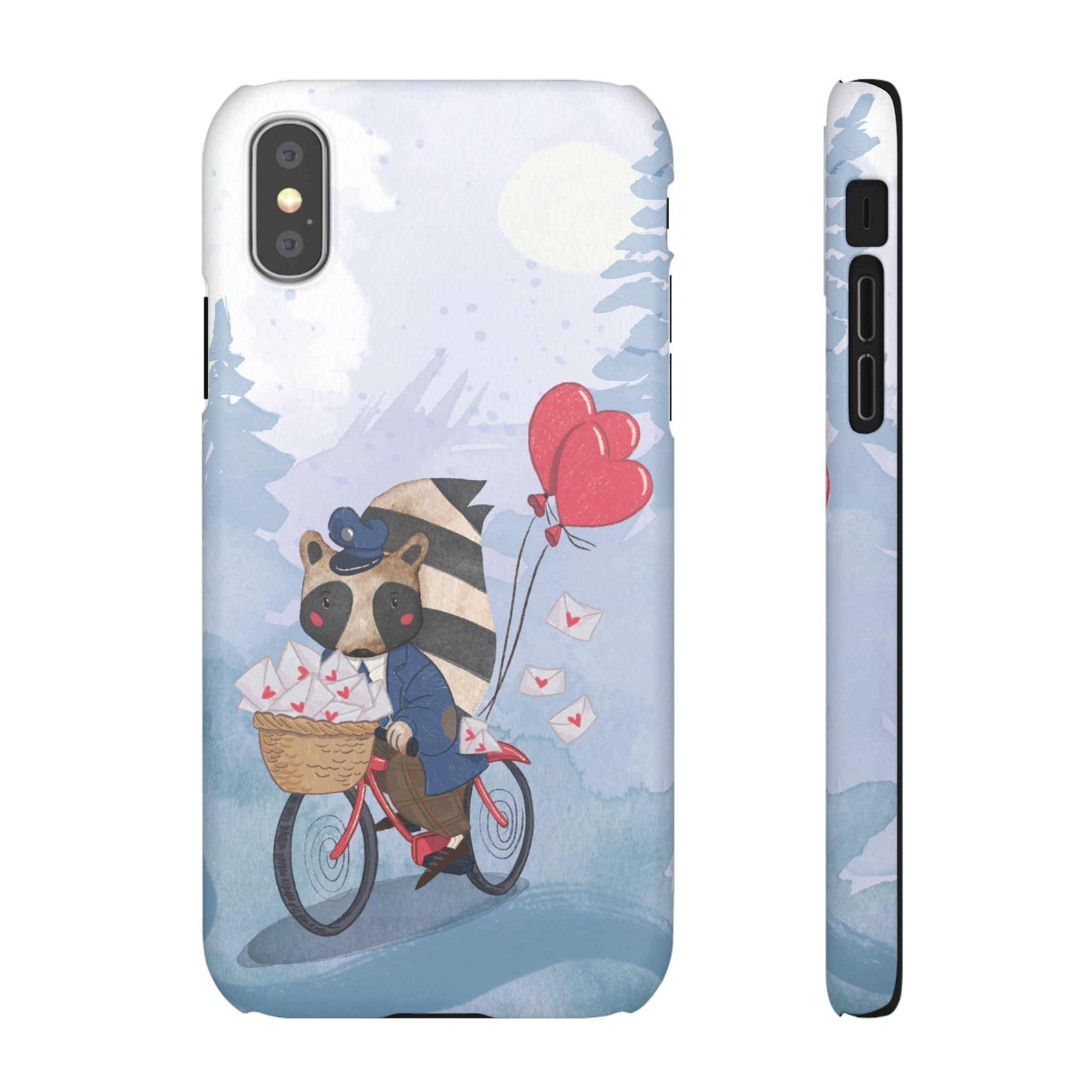 Whimsical Animal Snap Case with Love Balloons, Cute Phone Case, Valentine's Day Gift, Animal Lover Accessory, Creative Phone Cover