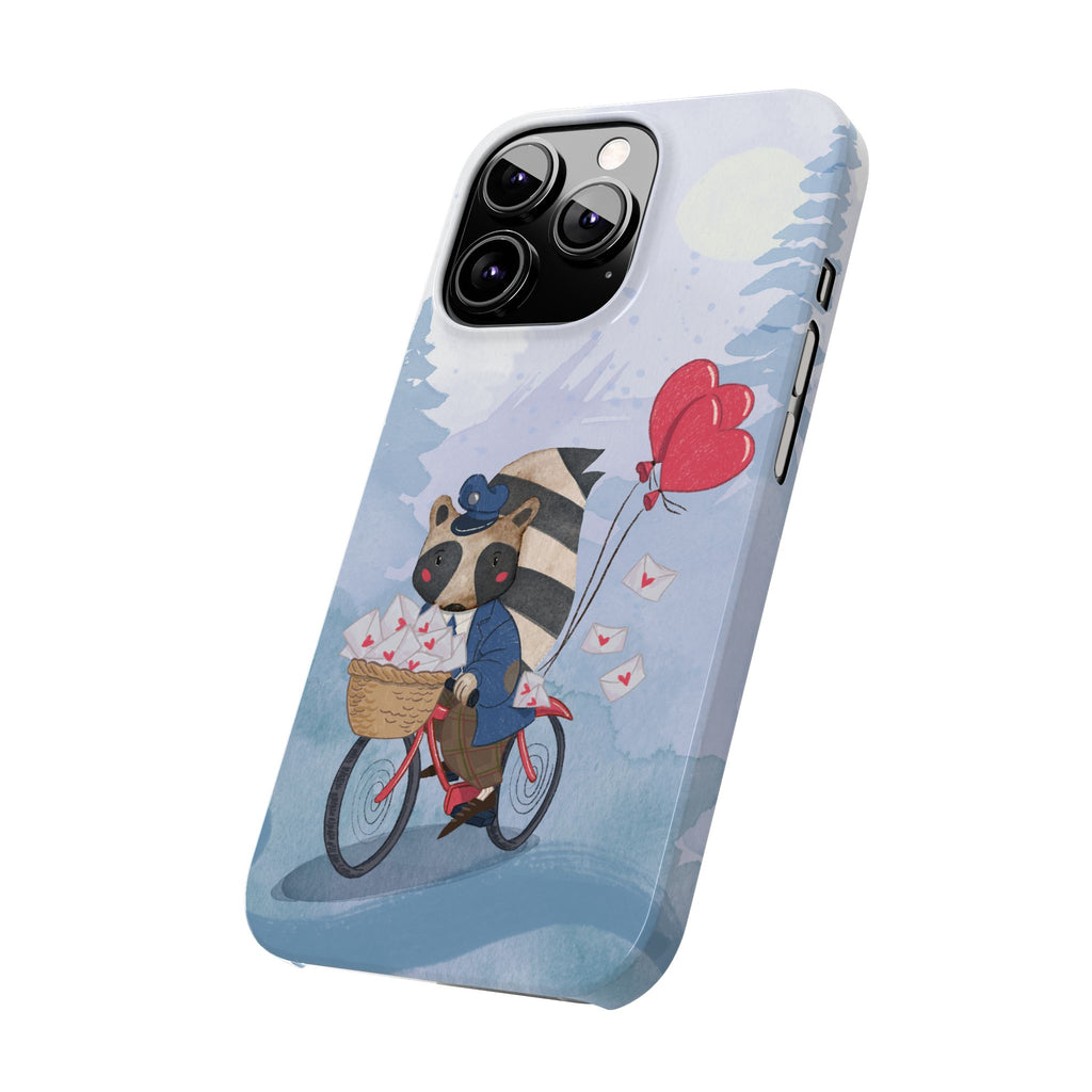 Whimsical Raccoon Slim Phone Case | Cute Animal Design | Perfect for Nature Lovers, Gifts, Birthdays, Valentines Day, Everyday Use