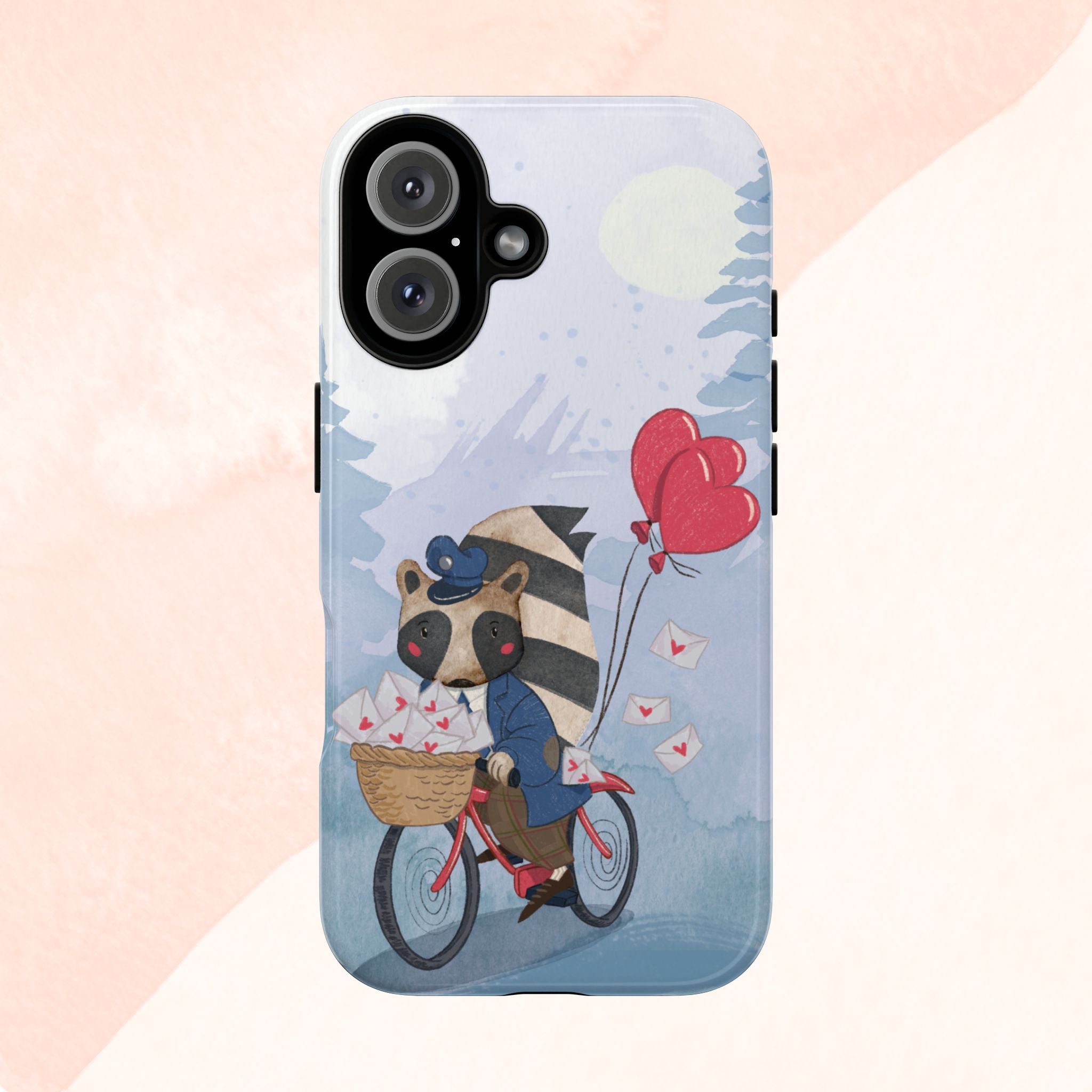 Cute Raccoon Phone Case, Tough Case for Animal Lovers, Valentine's Day Gift, Whimsical Phone Accessory, Gifts for Kids