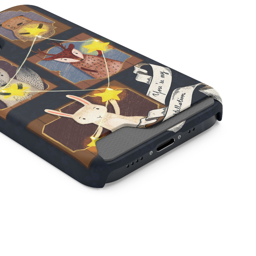 Whimsical Animal Phone Case with Card Holder, Cute Animal Design, Card Storage Case, Ideal for Animal Lovers, Gift for Kids, Birthday