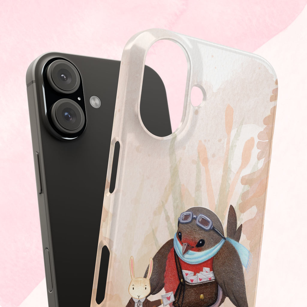 Whimsical Animal Slim Phone Cases - Cute Bird and Rabbit Design, Perfect for Animal Lovers, Gifts for Kids and Teens, Ideal for Birthdays,
