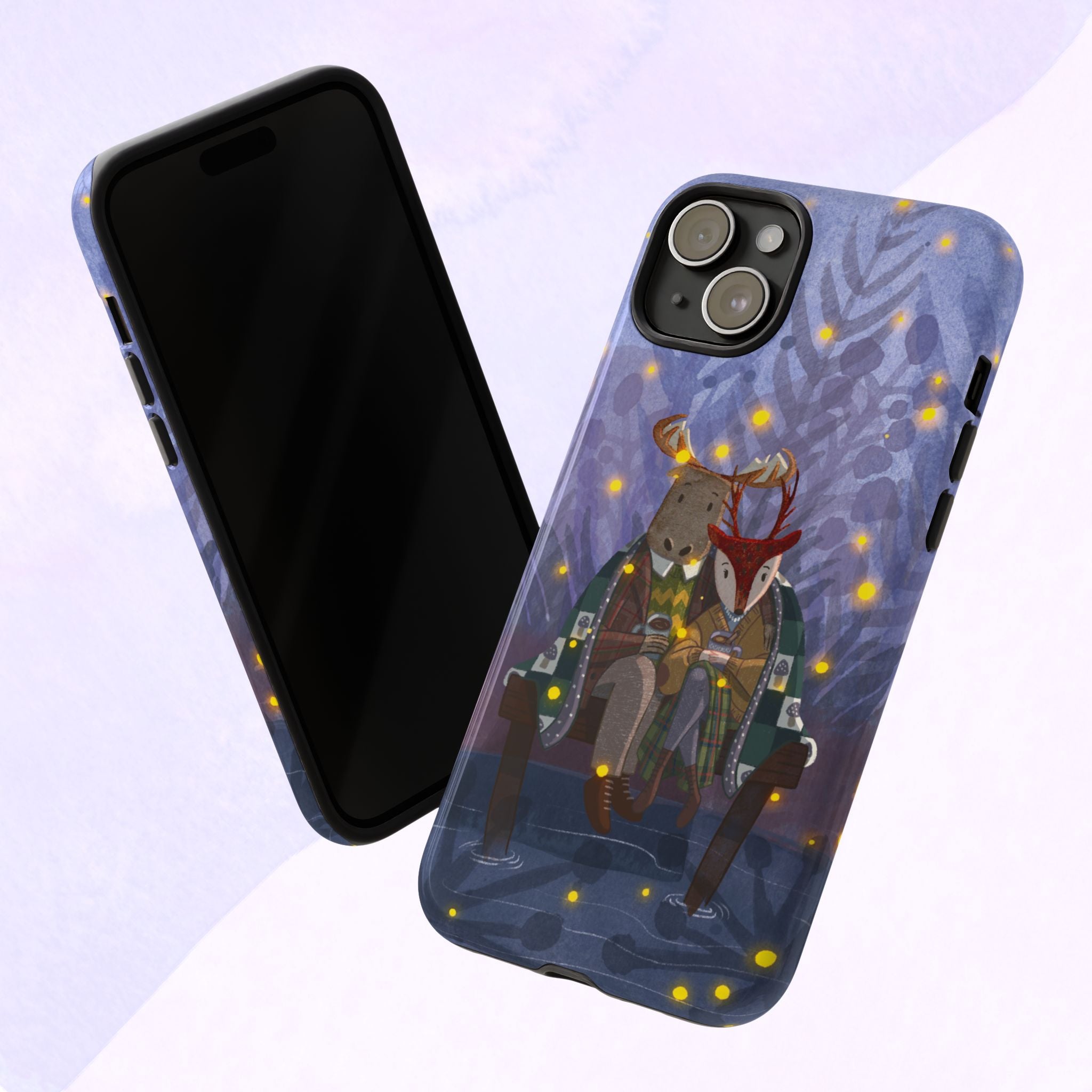 Cozy Couple Phone Case, Cute Animal Lovers Gift, Nature Aesthetic, Perfect for Holidays, Personalized Phone Accessories, Gift for Her