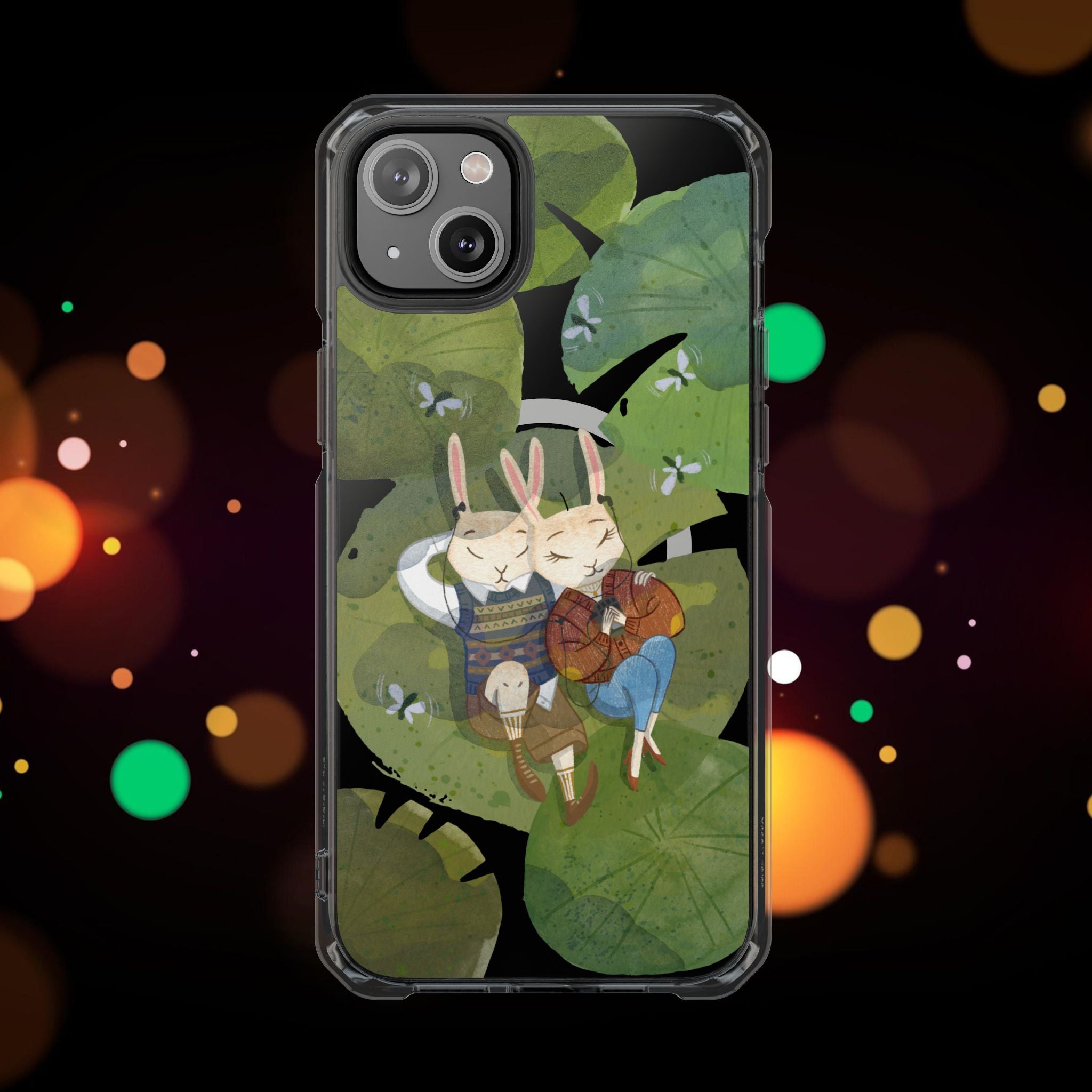 Cute Animal Lovers Phone Case, Magnetic Clear Impact Cases for Nature Enthusiasts, Eco-Friendly Gift, Cute Bunny Design, Unique Phone Cover