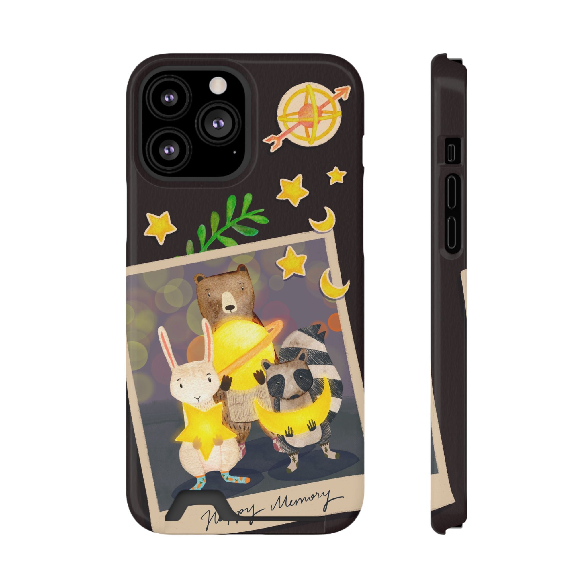 Whimsical Phone Case with Card Holder - Cute Animal Friends Design, Perfect Gift for Animal Lovers, Birthday, Everyday Use, Cute Accessory