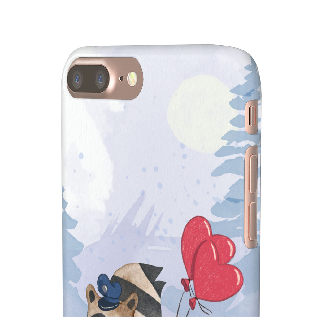 Whimsical Animal Snap Case with Love Balloons, Cute Phone Case, Valentine's Day Gift, Animal Lover Accessory, Creative Phone Cover
