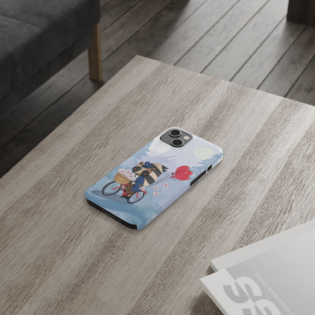 Whimsical Raccoon Slim Phone Case | Cute Animal Design | Perfect for Nature Lovers, Gifts, Birthdays, Valentines Day, Everyday Use