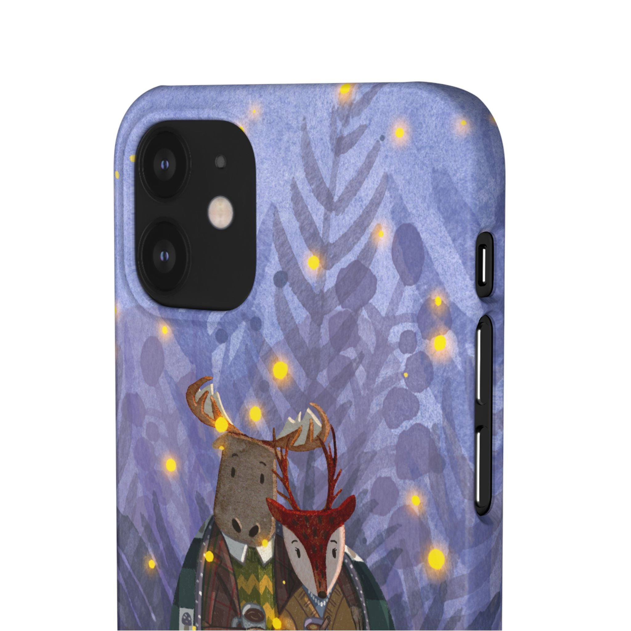 Whimsical Animal Lovers Snap Cases - Cozy Phone Protection, Gift for Nature Lovers, Holiday Decor, Cute Character Design, Animal Couple