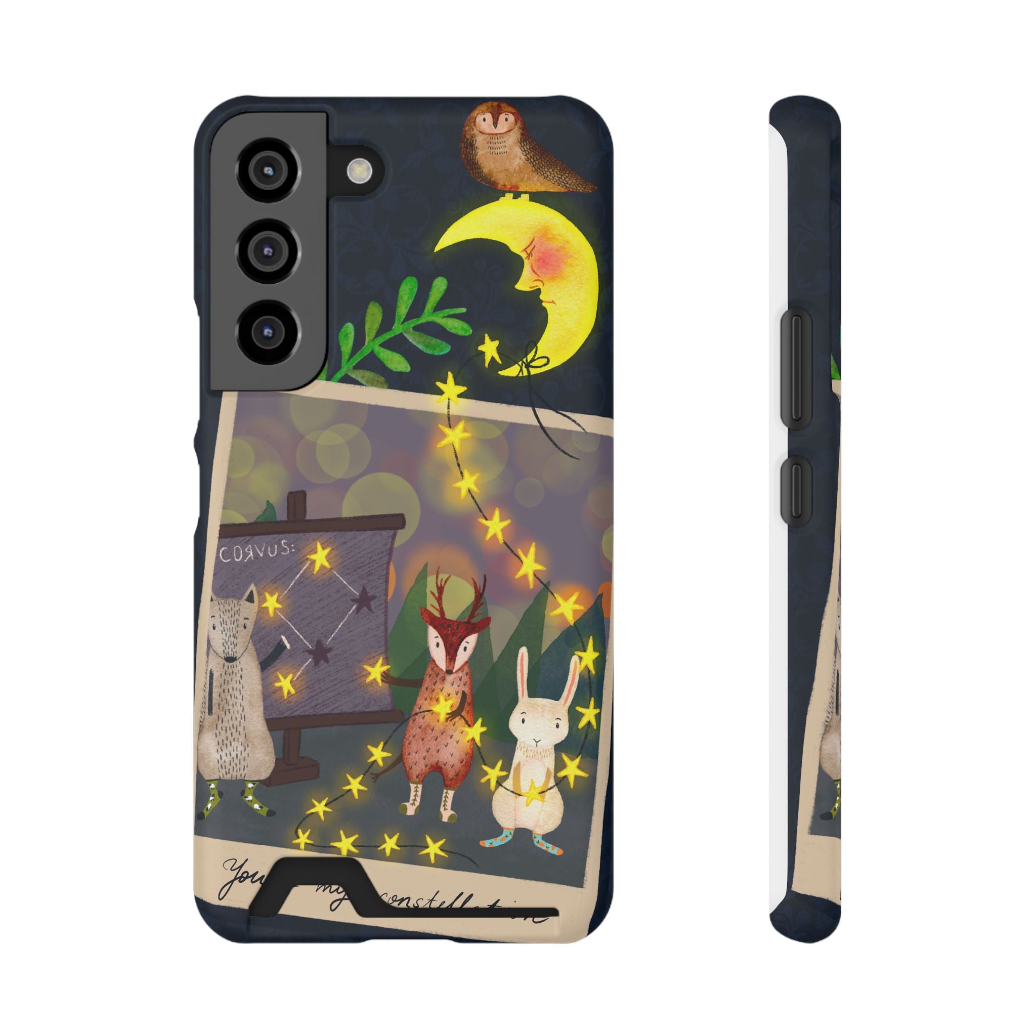 Woodland Astronomy Class Phone Case - Whimsical Forest Animals Learning Constellations - Cute iPhone 13/Samsung Case