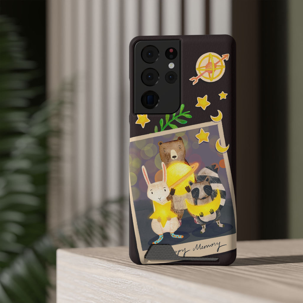 Whimsical Phone Case with Card Holder - Cute Animal Friends Design, Perfect Gift for Animal Lovers, Birthday, Everyday Use, Cute Accessory