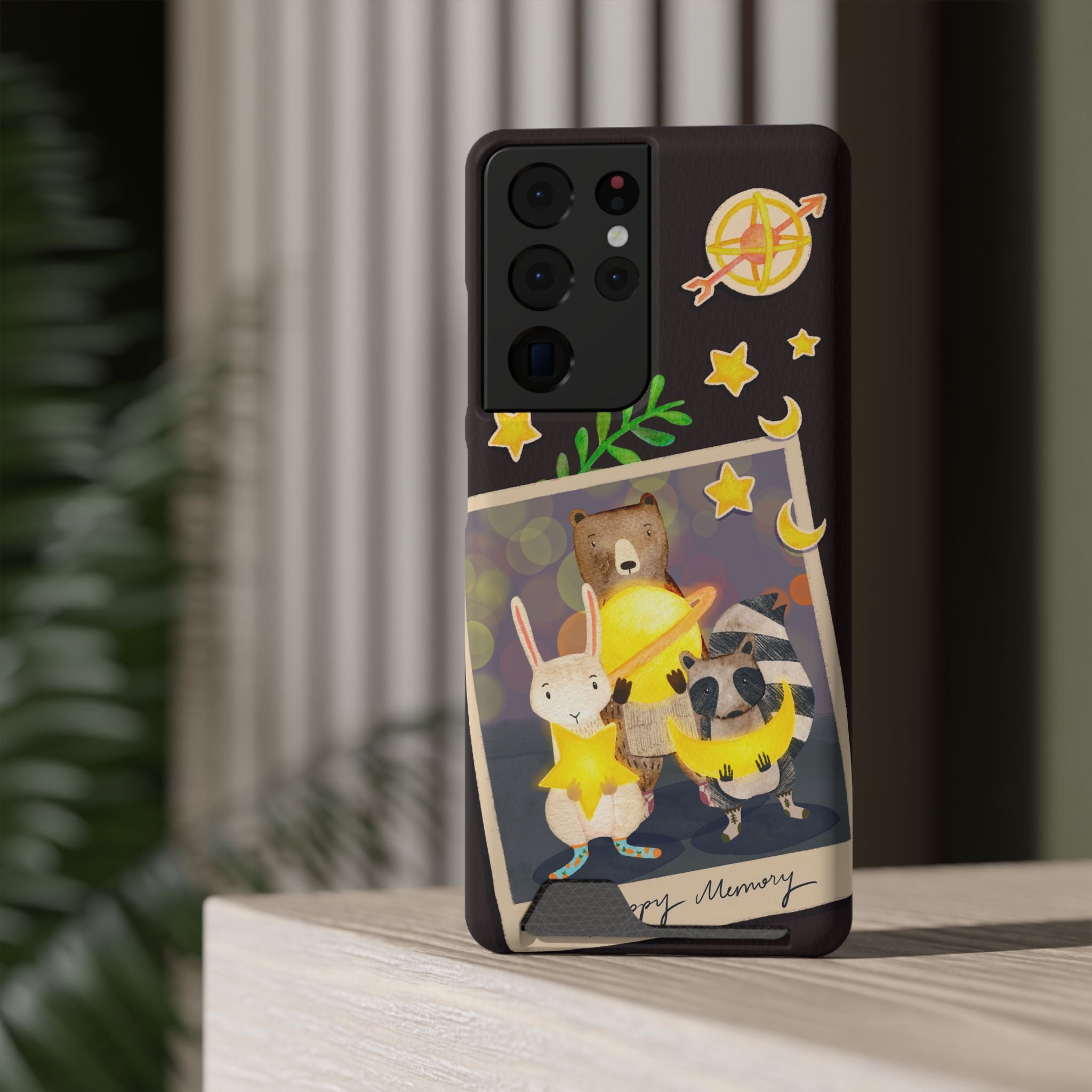 Whimsical Phone Case with Card Holder - Cute Animal Friends Design, Perfect Gift for Animal Lovers, Birthday, Everyday Use, Cute Accessory