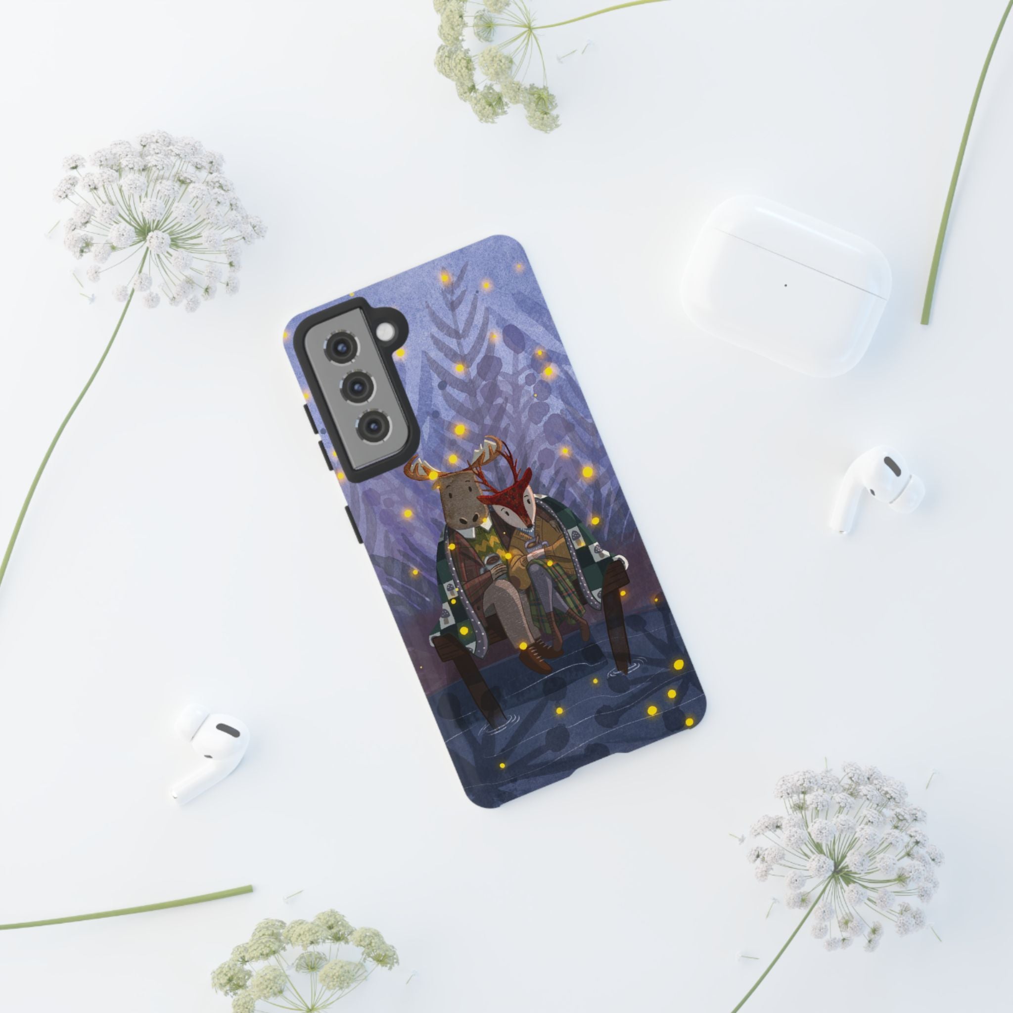Cozy Couple Phone Case, Cute Animal Lovers Gift, Nature Aesthetic, Perfect for Holidays, Personalized Phone Accessories, Gift for Her