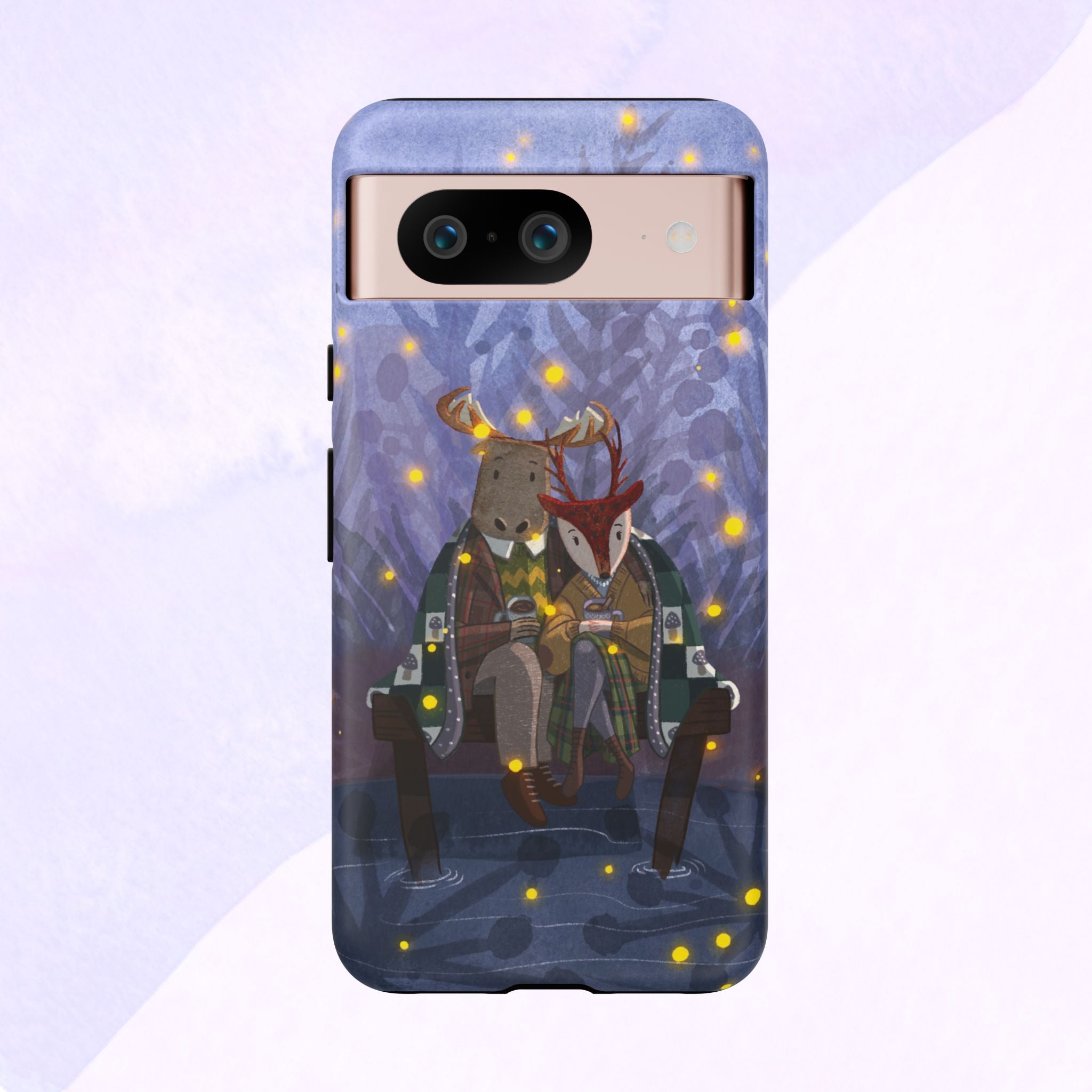 Cozy Couple Phone Case, Cute Animal Lovers Gift, Nature Aesthetic, Perfect for Holidays, Personalized Phone Accessories, Gift for Her