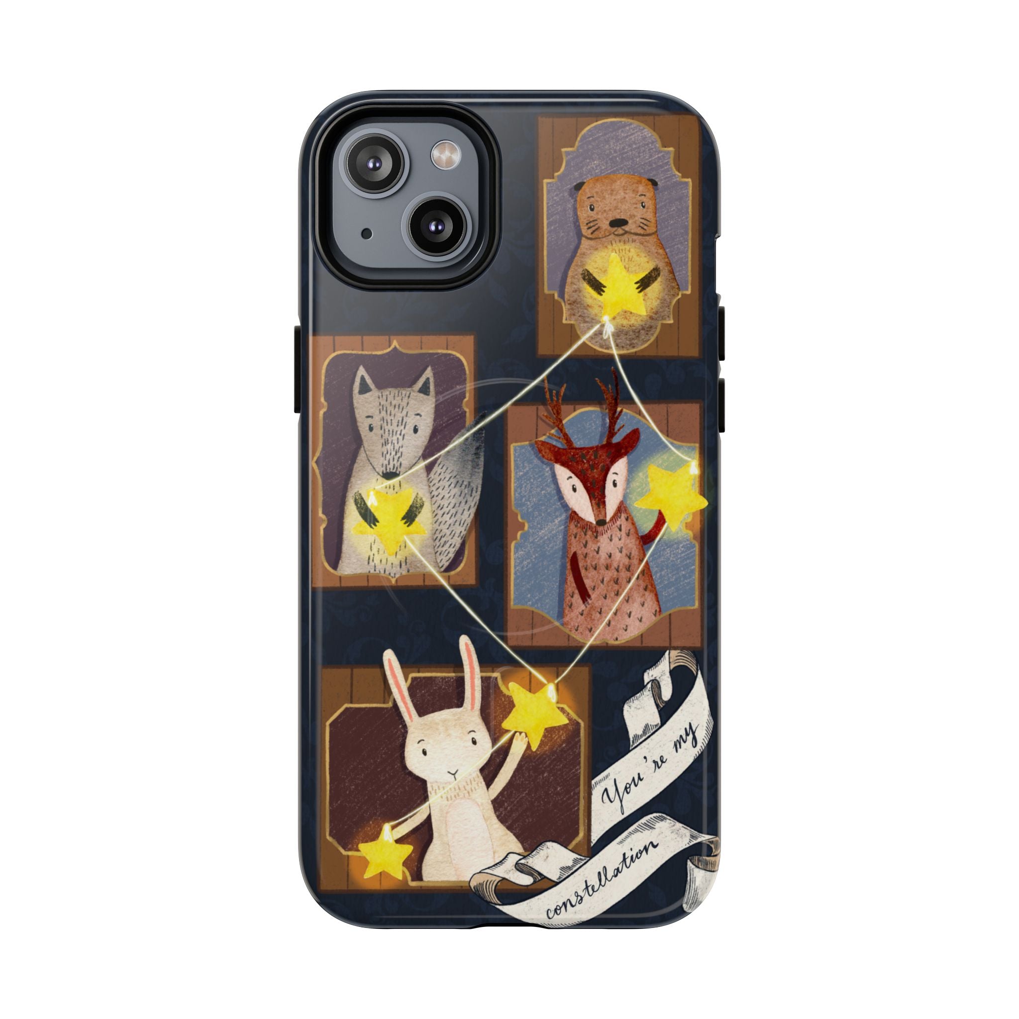 Celestial Animal Stars iPhone Case, Tough Magnetic Cover, Nature Theme, Unique Cute Animal Gifts, iPhone 14 15 16 pro max
