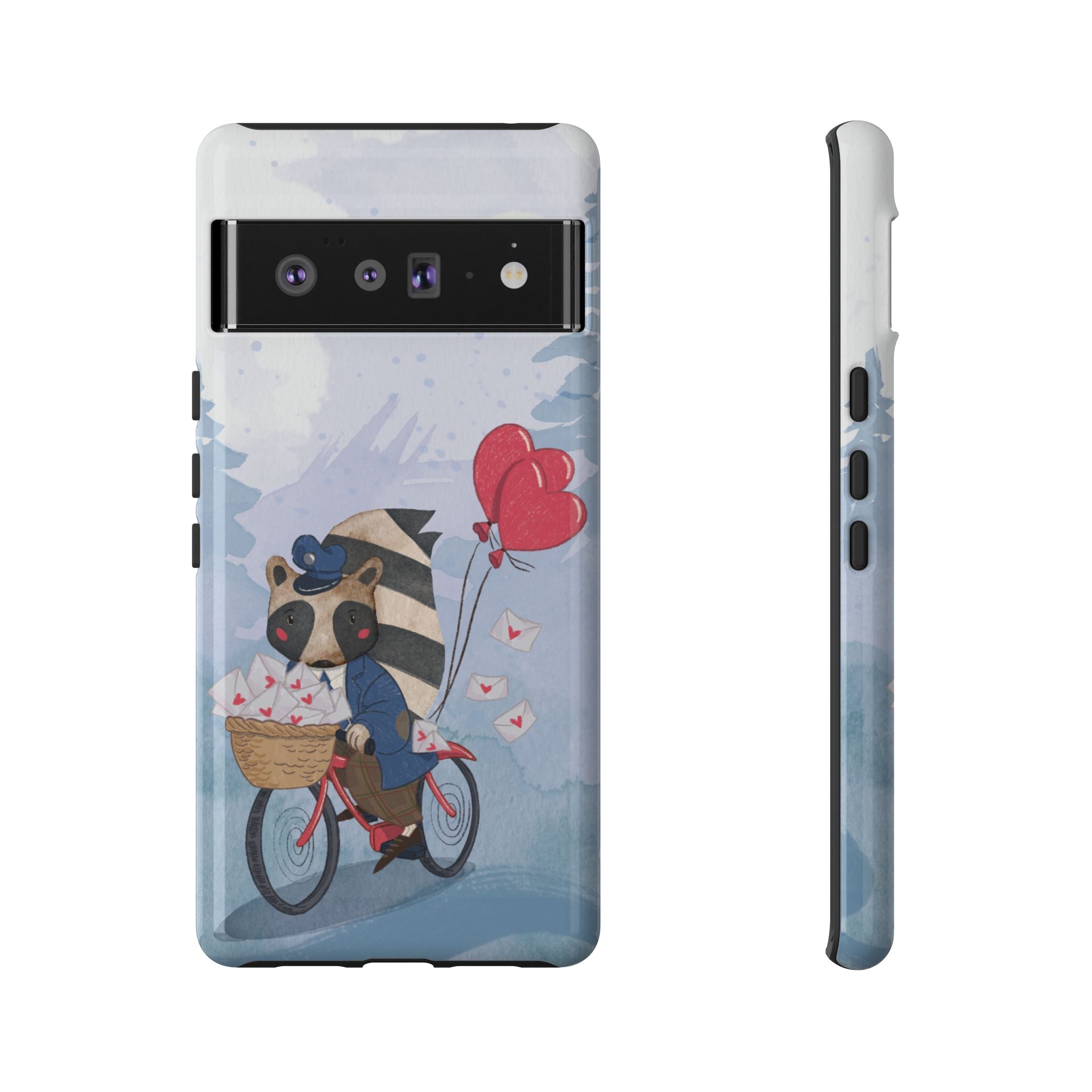 Cute Raccoon Phone Case, Tough Case for Animal Lovers, Valentine's Day Gift, Whimsical Phone Accessory, Gifts for Kids