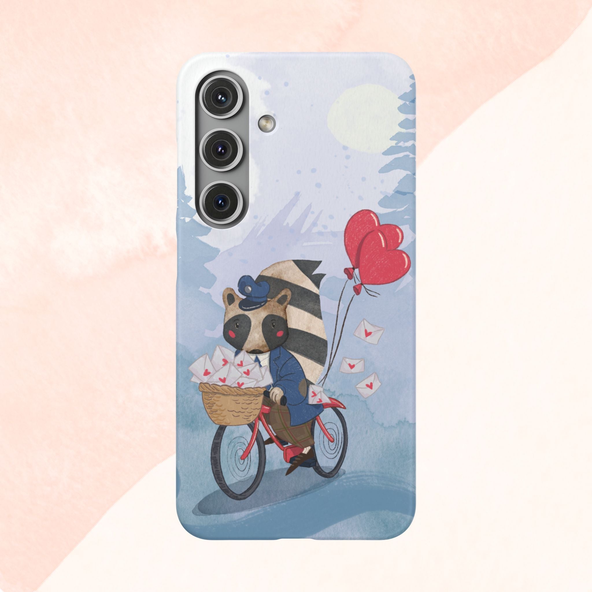 Whimsical Animal Snap Case with Love Balloons, Cute Phone Case, Valentine's Day Gift, Animal Lover Accessory, Creative Phone Cover