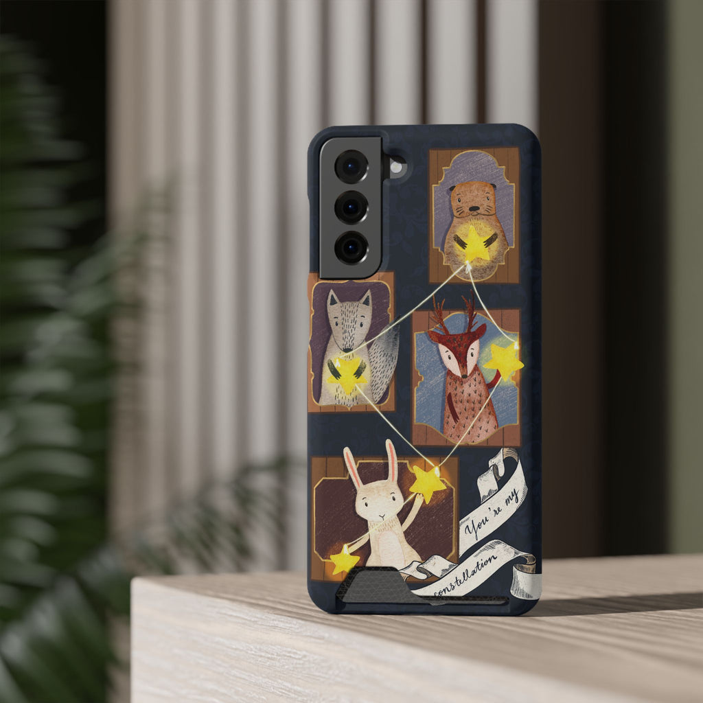 Whimsical Animal Phone Case with Card Holder, Cute Animal Design, Card Storage Case, Ideal for Animal Lovers, Gift for Kids, Birthday