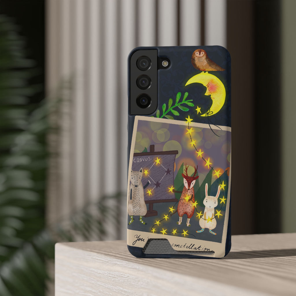 Woodland Astronomy Class Phone Case - Whimsical Forest Animals Learning Constellations - Cute iPhone 13/Samsung Case