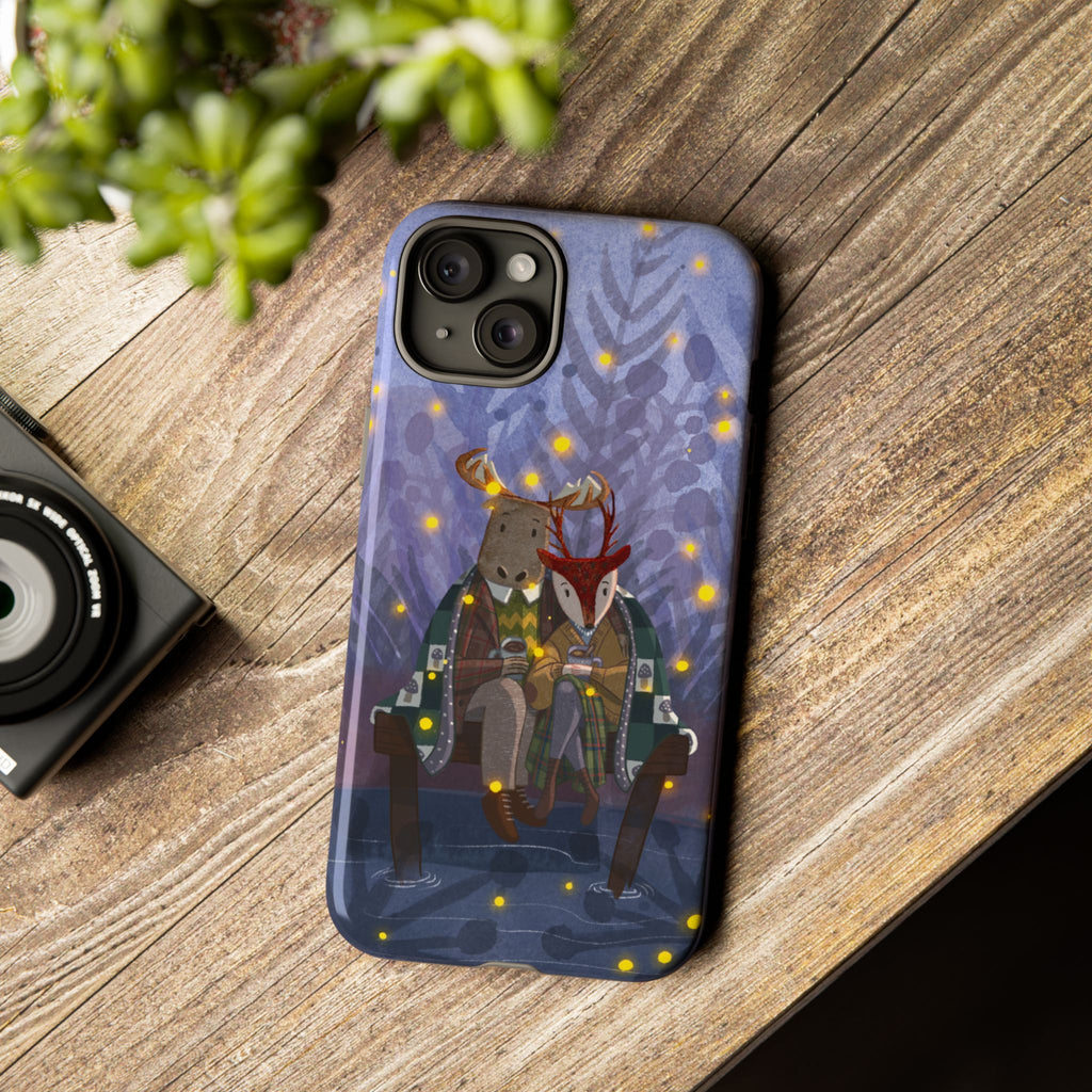 Cozy Couple Phone Case, Cute Animal Lovers Gift, Nature Aesthetic, Perfect for Holidays, Personalized Phone Accessories, Gift for Her