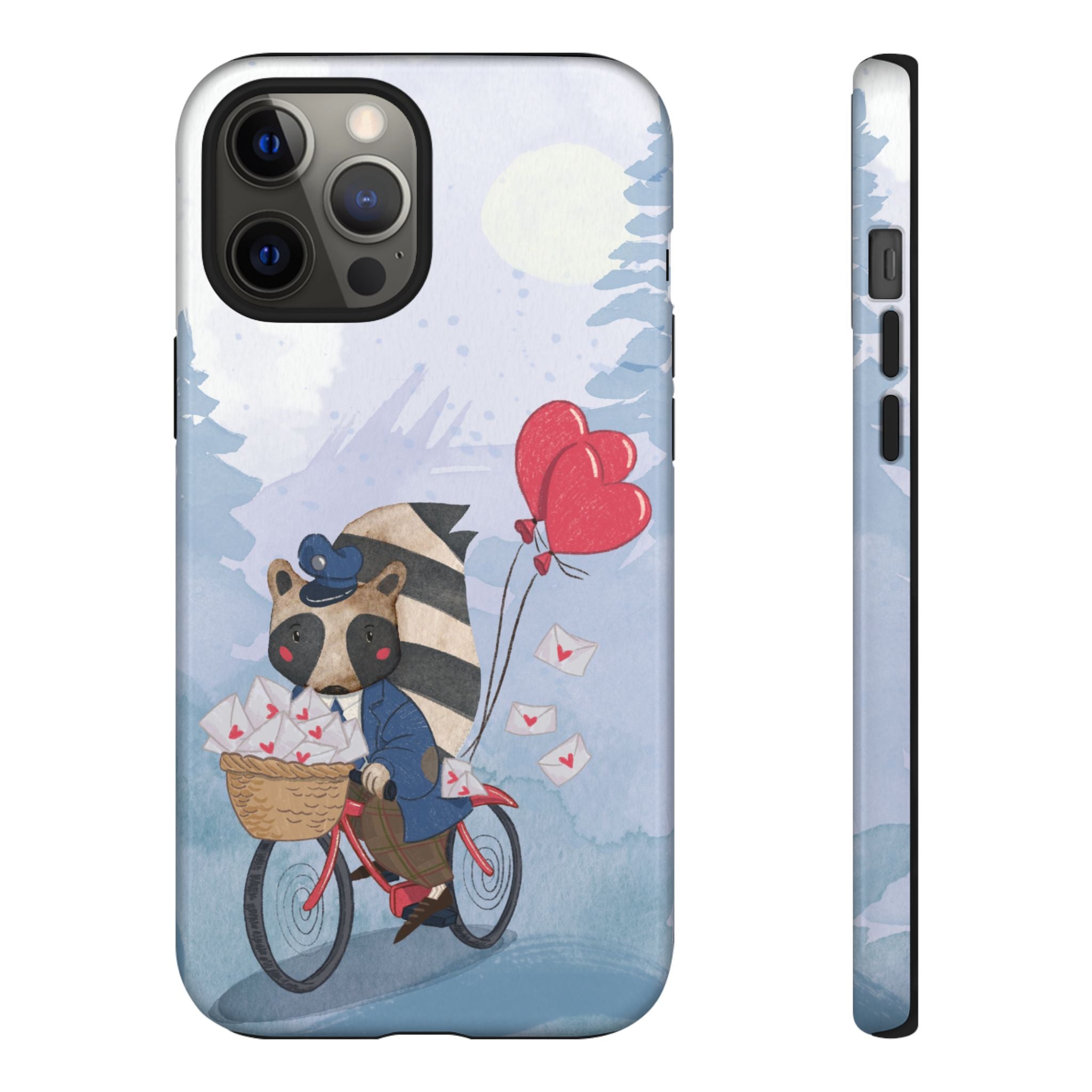 Cute Raccoon Phone Case, Tough Case for Animal Lovers, Valentine's Day Gift, Whimsical Phone Accessory, Gifts for Kids