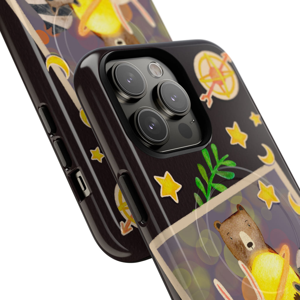 Tough Magnetic Cases, Whimsical Animal Phone Case, Cute Bear Rabbit Raccoon Design, Cute gift for her, Birthdays, iPhone 14 15 16 pro max