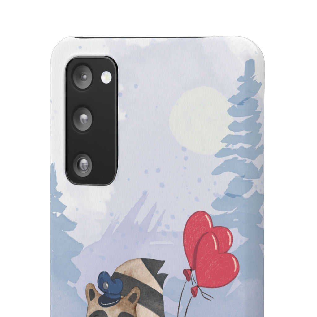 Whimsical Animal Snap Case with Love Balloons, Cute Phone Case, Valentine's Day Gift, Animal Lover Accessory, Creative Phone Cover