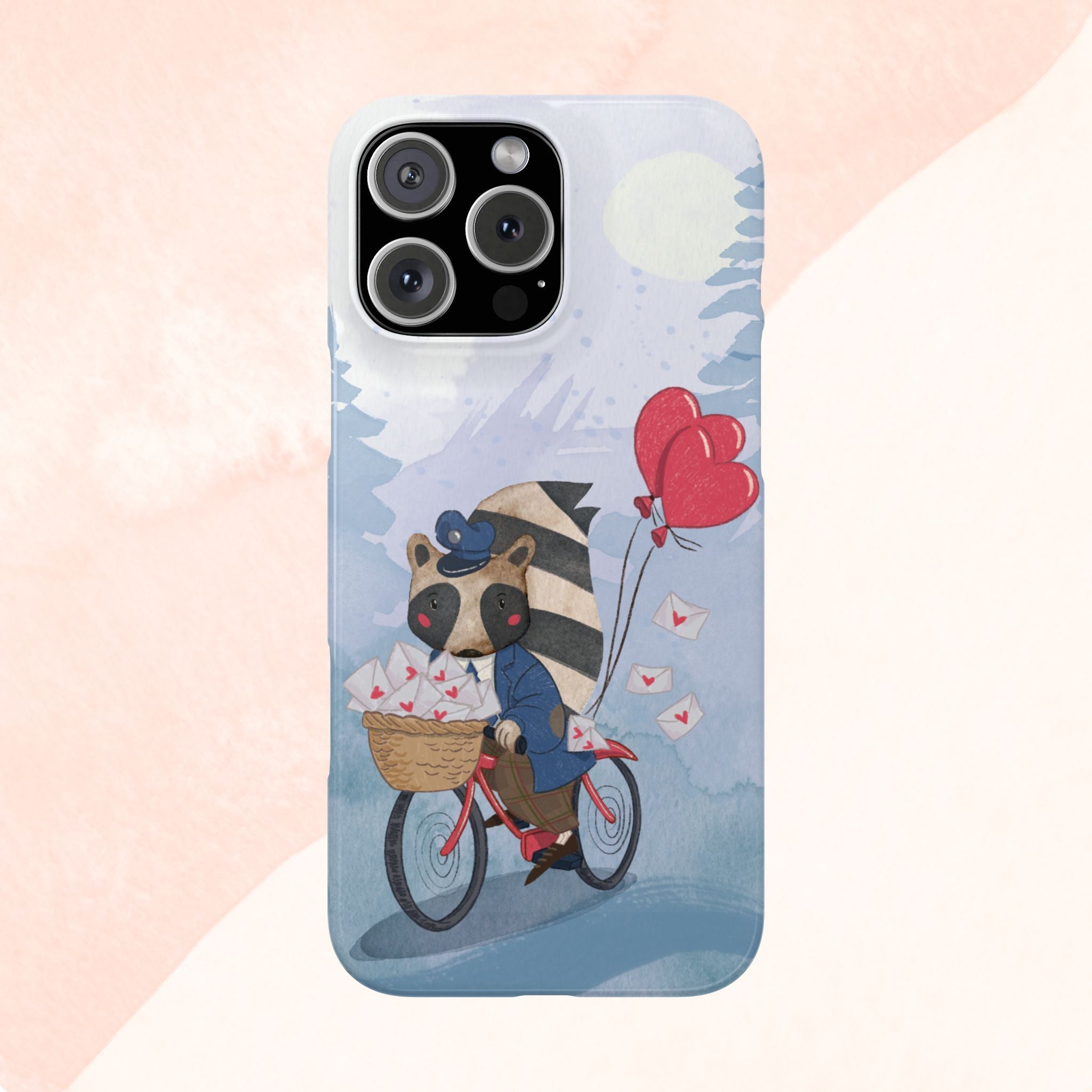 Whimsical Raccoon Slim Phone Case | Cute Animal Design | Perfect for Nature Lovers, Gifts, Birthdays, Valentines Day, Everyday Use