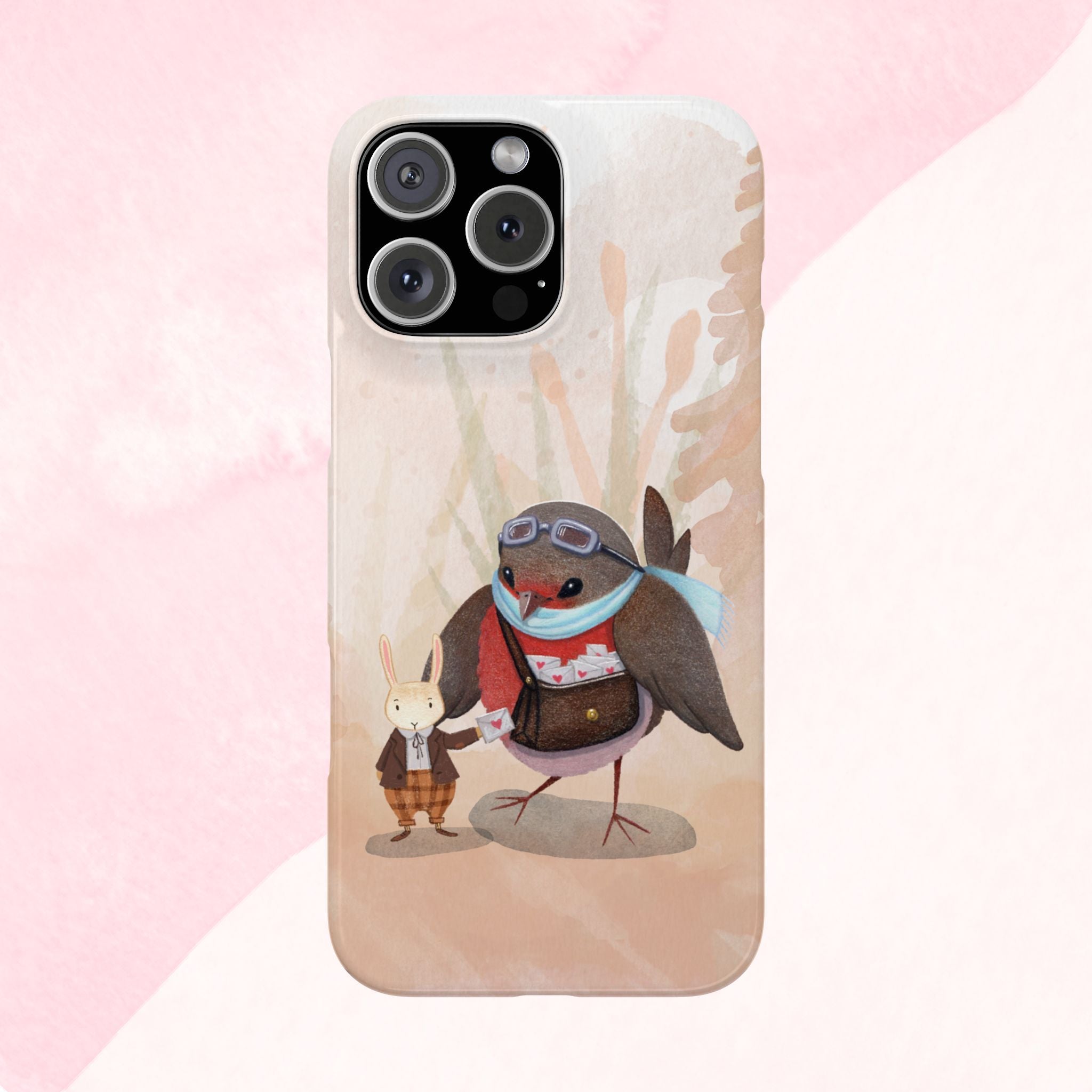 Whimsical Animal Slim Phone Cases - Cute Bird and Rabbit Design, Perfect for Animal Lovers, Gifts for Kids and Teens, Ideal for Birthdays,