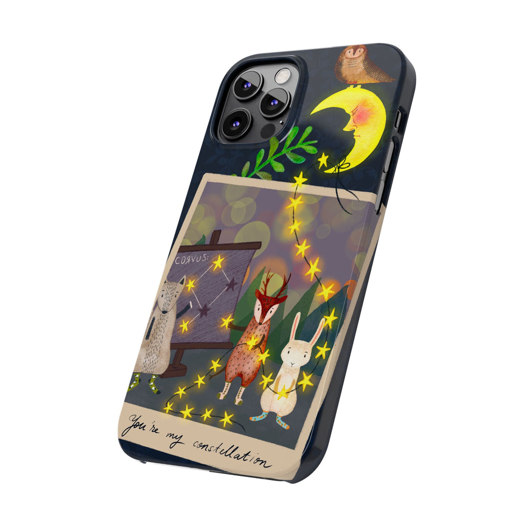 Constellation Friends iPhone Case, Starlit Woodland Photo Cover, Cute Gift for Birthday, Kawaii Design, iPhone 7 8 X XR XS 11 12 13 14 15 16