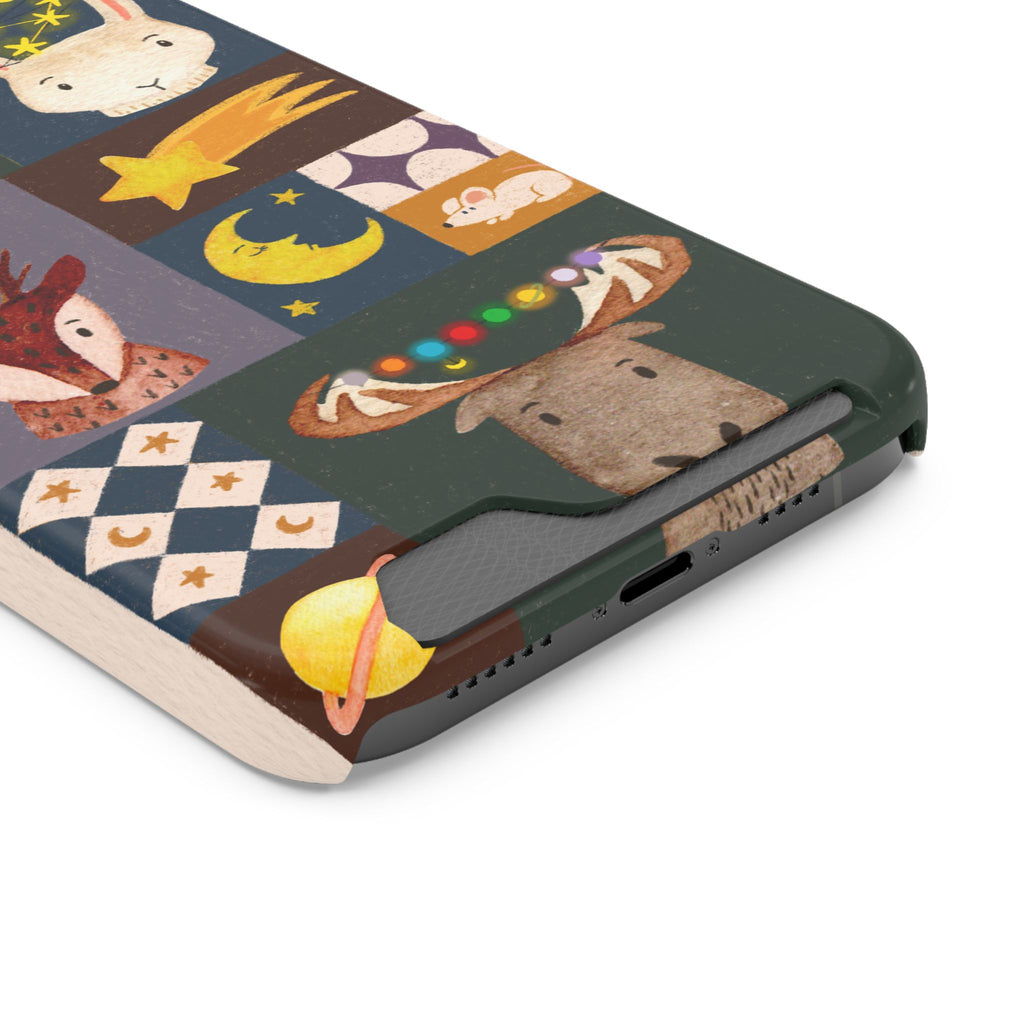Magical Animal Phone Case with Card Holder - Cute Gift for Animal Lovers, Interesting Phone Accessory, Unique Holiday Gift, Nature-Inspired