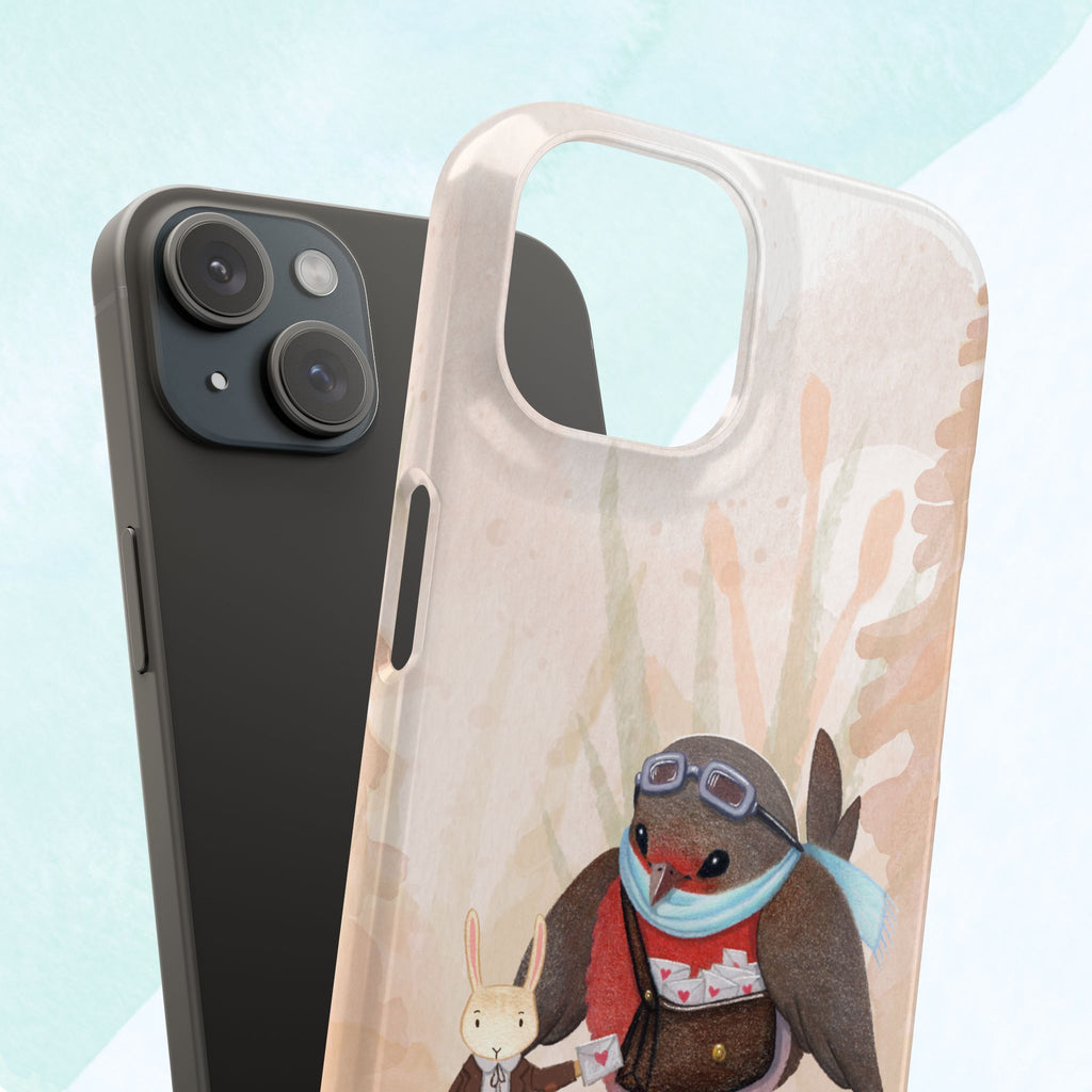 Whimsical Animal Snap Cases, Cute Phone Case, Handmade Bird and Bunny Design, Gift for Animal Lovers, Unique Smartphone Cover