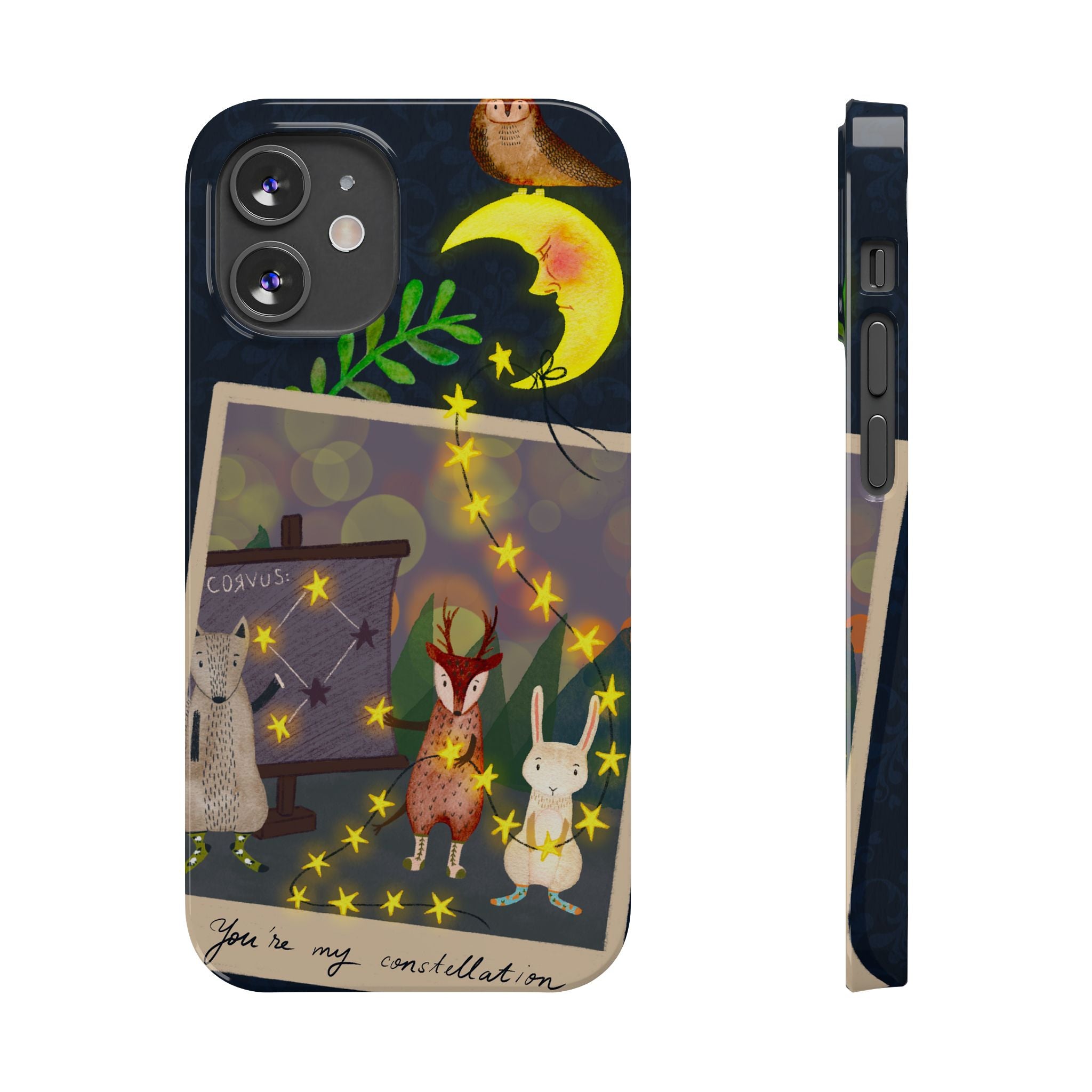 Constellation Friends iPhone Case, Starlit Woodland Photo Cover, Cute Gift for Birthday, Kawaii Design, iPhone 7 8 X XR XS 11 12 13 14 15 16