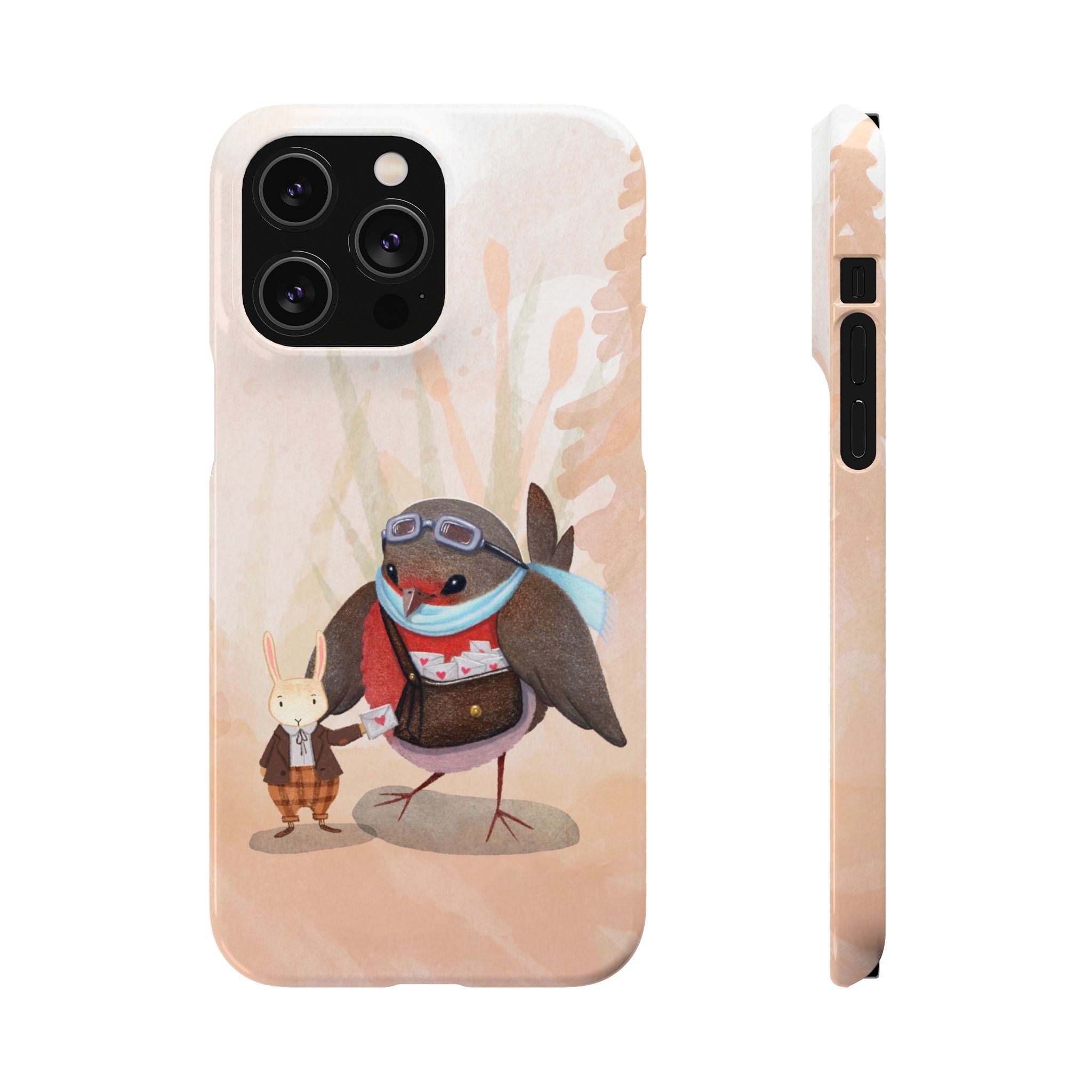 Whimsical Animal Snap Cases, Cute Phone Case, Handmade Bird and Bunny Design, Gift for Animal Lovers, Unique Smartphone Cover