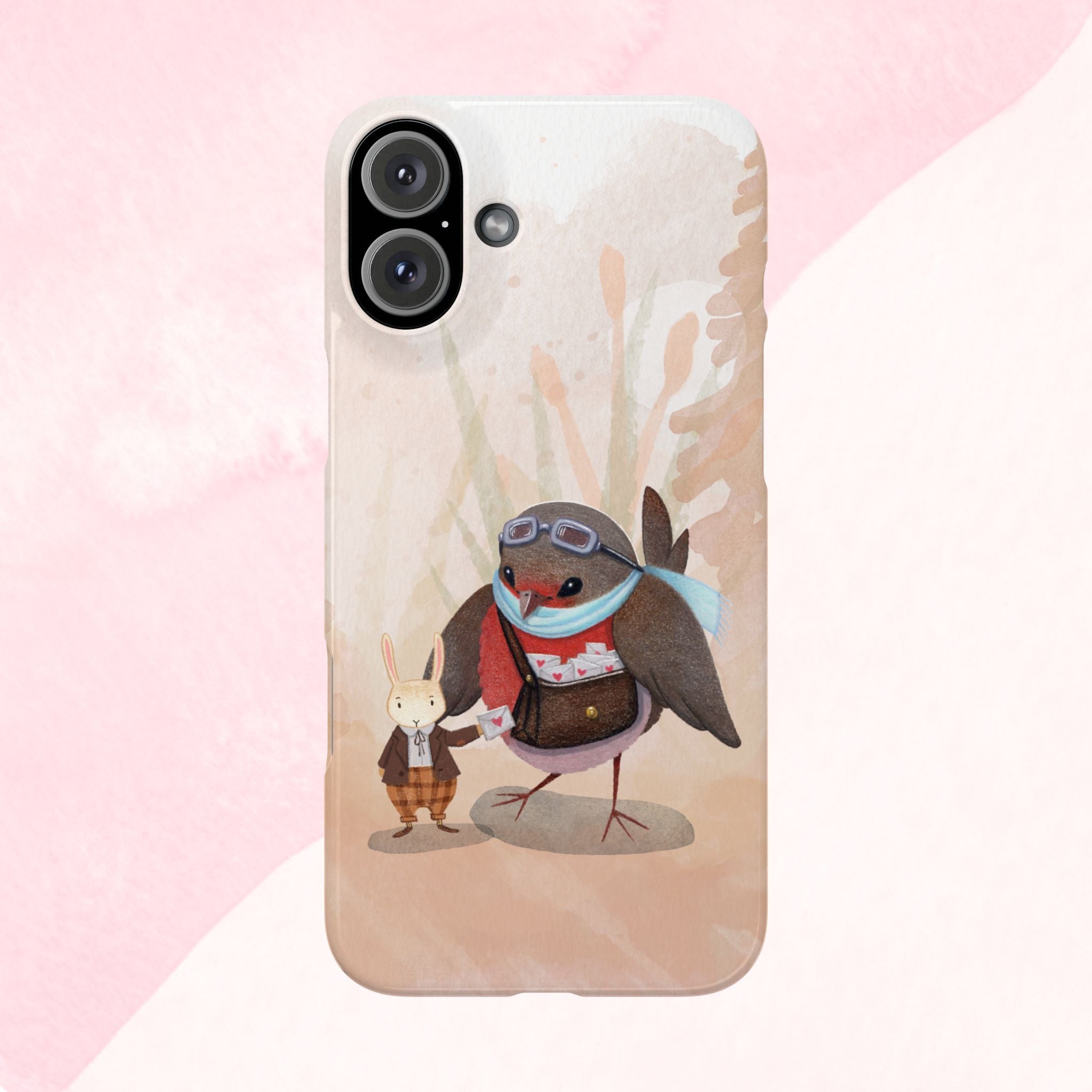 Whimsical Animal Slim Phone Cases - Cute Bird and Rabbit Design, Perfect for Animal Lovers, Gifts for Kids and Teens, Ideal for Birthdays,