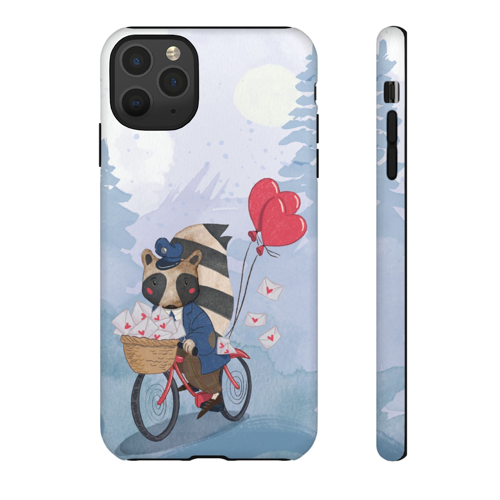 Cute Raccoon Phone Case, Tough Case for Animal Lovers, Valentine's Day Gift, Whimsical Phone Accessory, Gifts for Kids