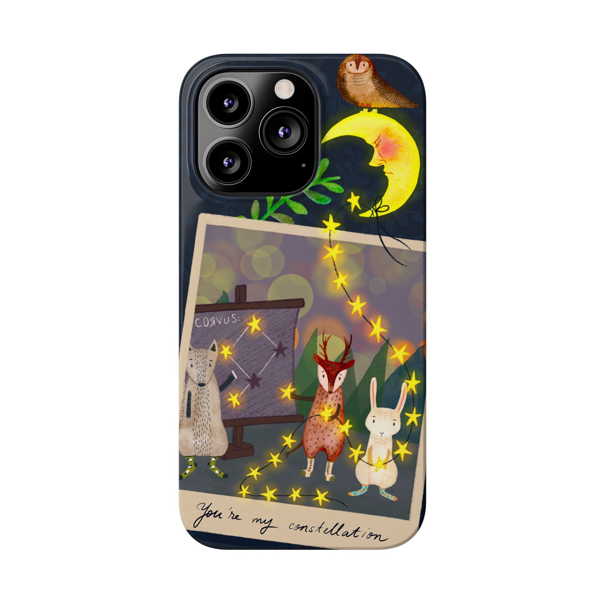 Constellation Friends iPhone Case, Starlit Woodland Photo Cover, Cute Gift for Birthday, Kawaii Design, iPhone 7 8 X XR XS 11 12 13 14 15 16