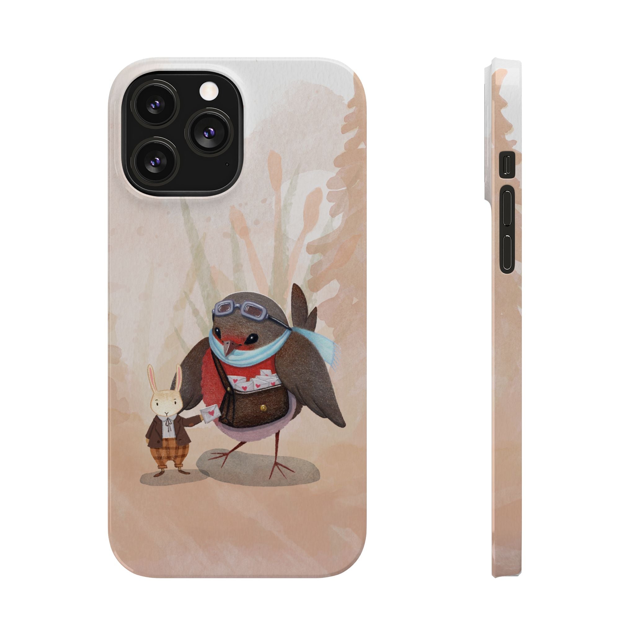 Whimsical Animal Slim Phone Cases - Cute Bird and Rabbit Design, Perfect for Animal Lovers, Gifts for Kids and Teens, Ideal for Birthdays,