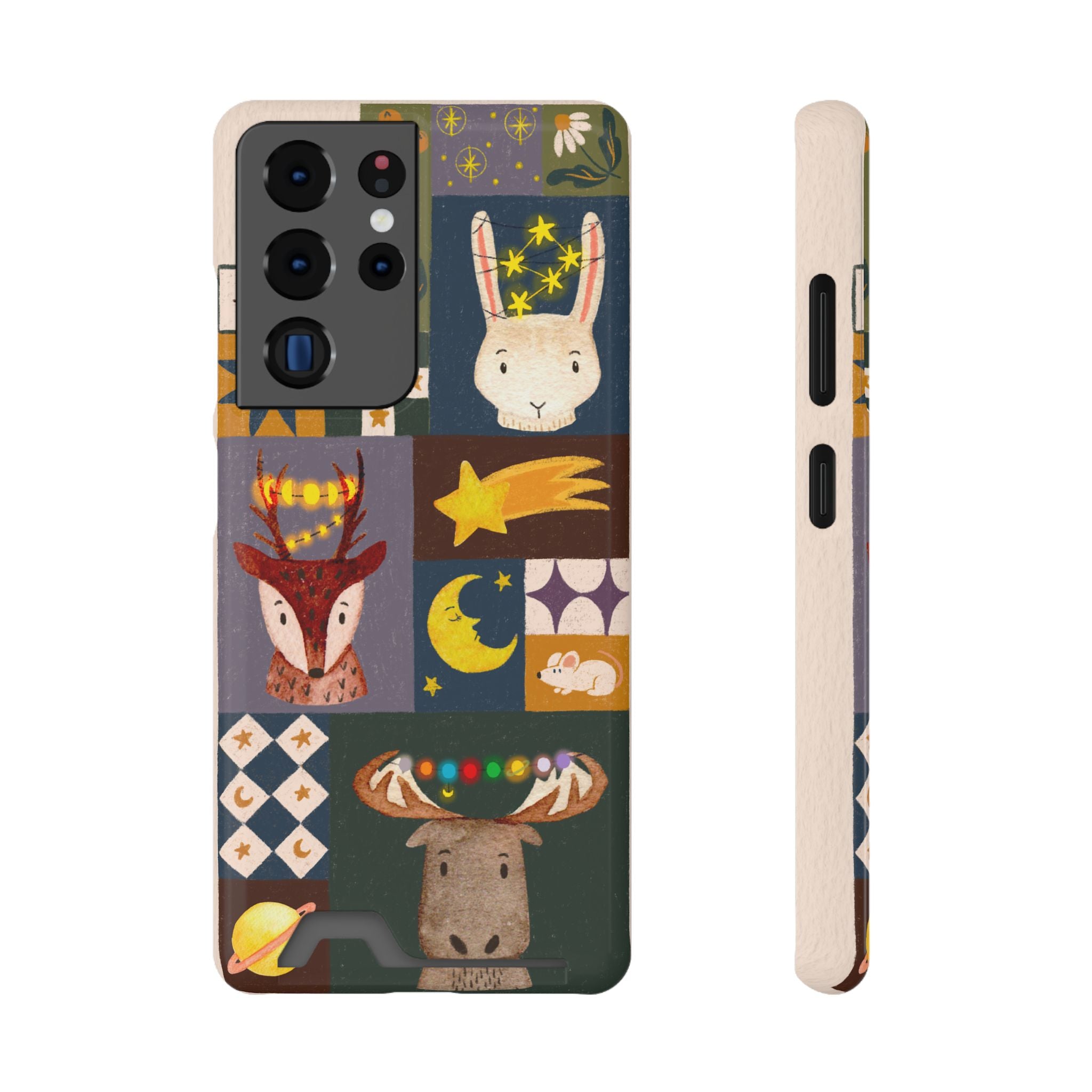 Magical Animal Phone Case with Card Holder - Cute Gift for Animal Lovers, Interesting Phone Accessory, Unique Holiday Gift, Nature-Inspired