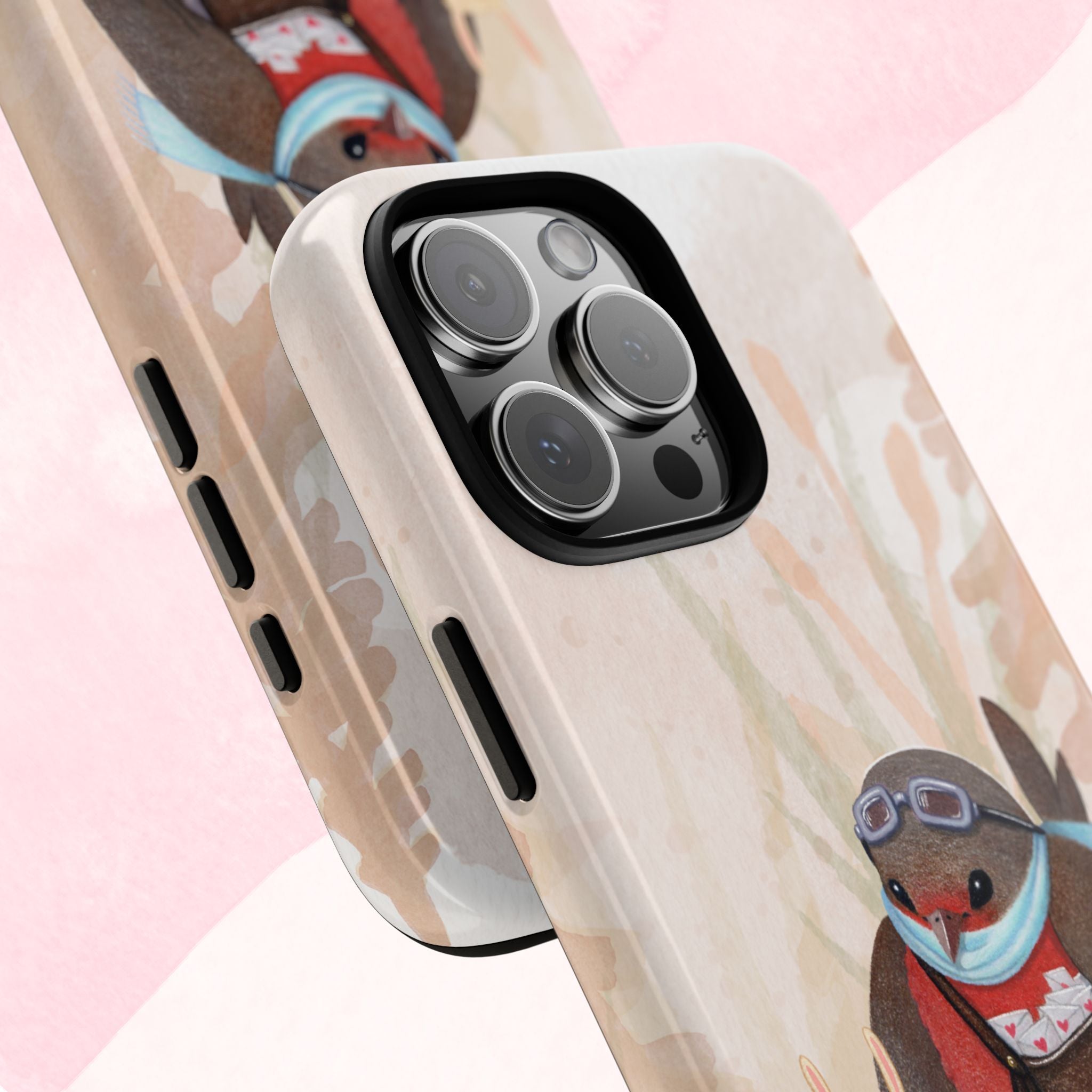 Whimsical Animal Phone Case, Cute Bird and Rabbit Design, Animal Lovers Gift, Nature-Themed Accessory, Eco-Friendly Tech Cover