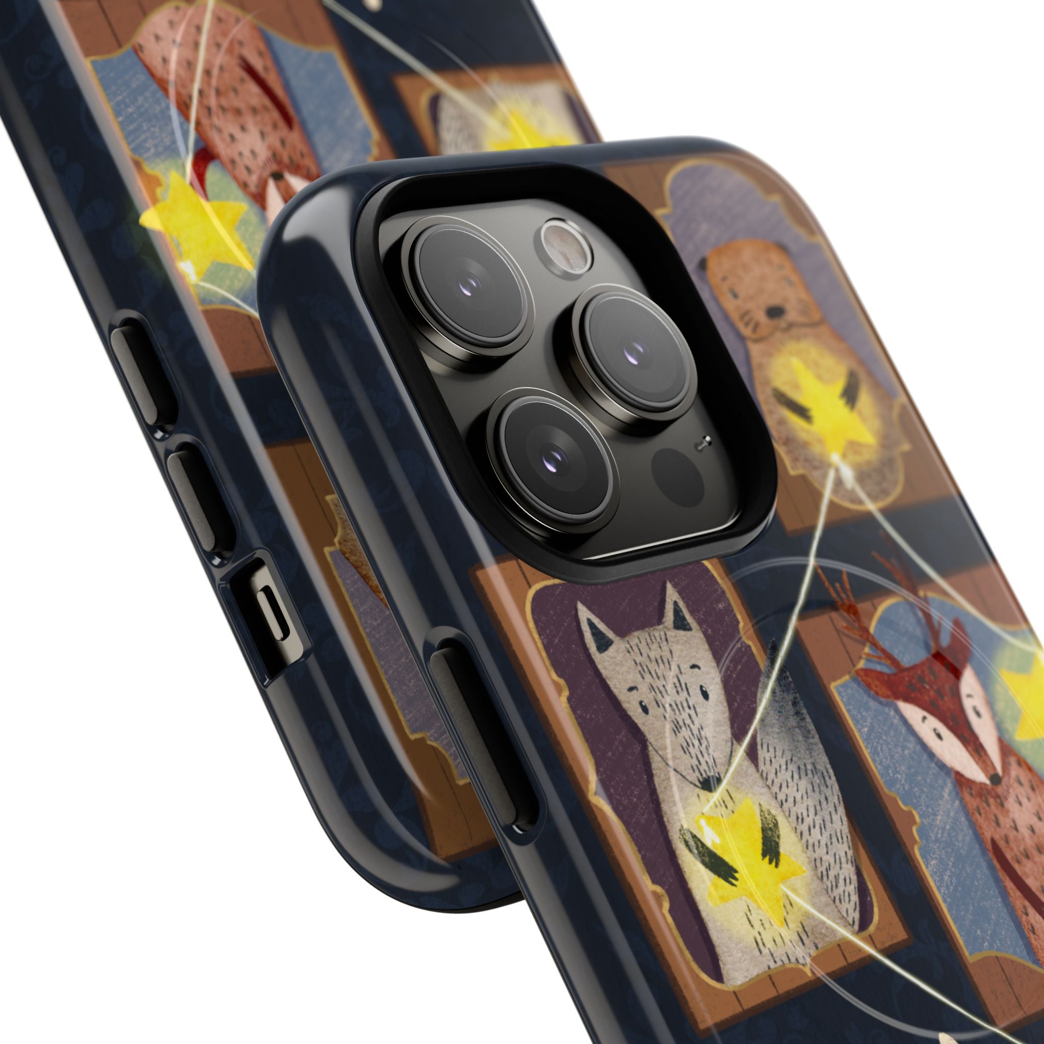 Celestial Animal Stars iPhone Case, Tough Magnetic Cover, Nature Theme, Unique Cute Animal Gifts, iPhone 14 15 16 pro max