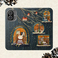 Cozy Winter Cottage Wallet Case, Cute Animals Flip Cover, Vegan Leather, Cozy Vibes, Gift Idea for iPhone 11 12 13 14 15 16, Galaxy S21 S22