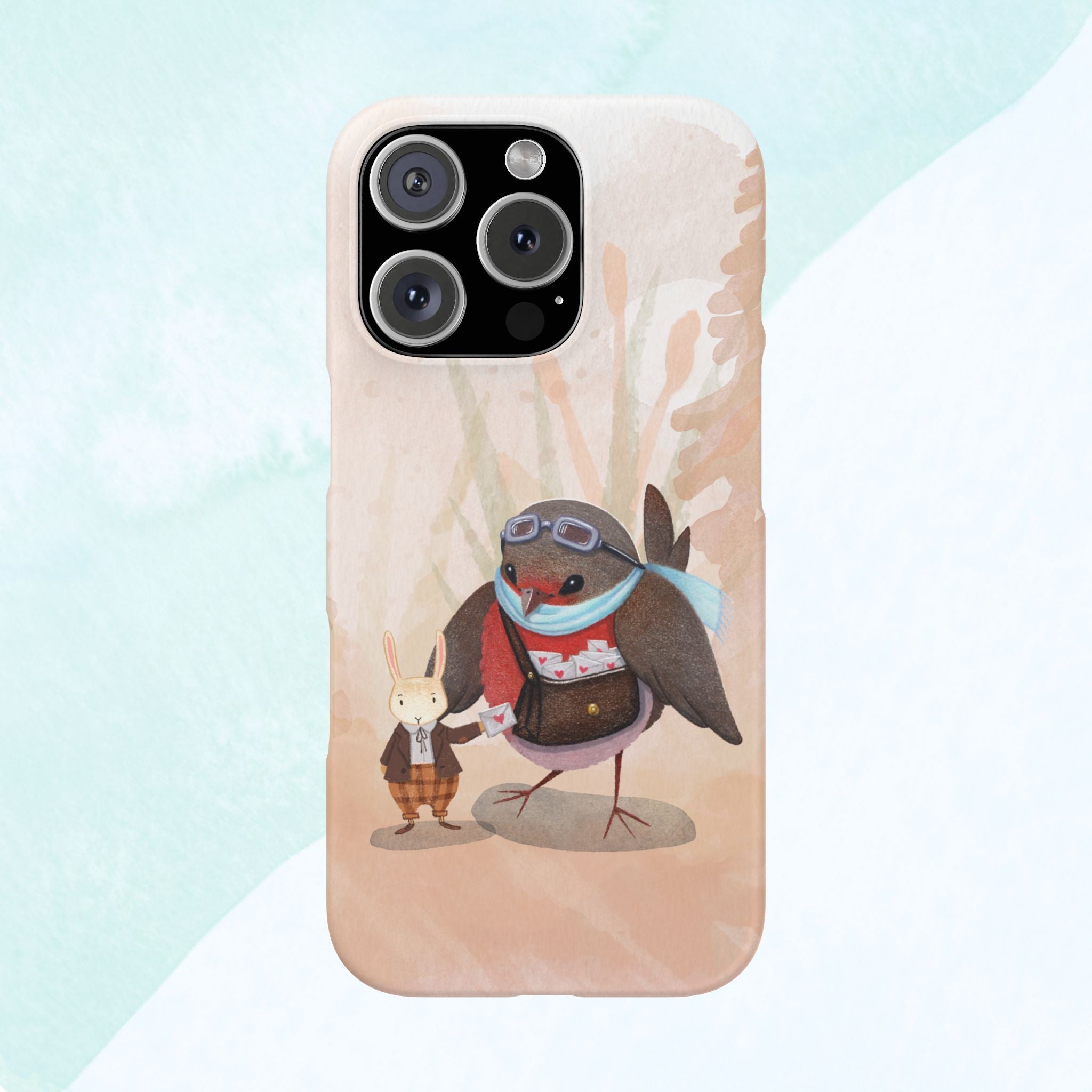 Whimsical Animal Snap Cases, Cute Phone Case, Handmade Bird and Bunny Design, Gift for Animal Lovers, Unique Smartphone Cover