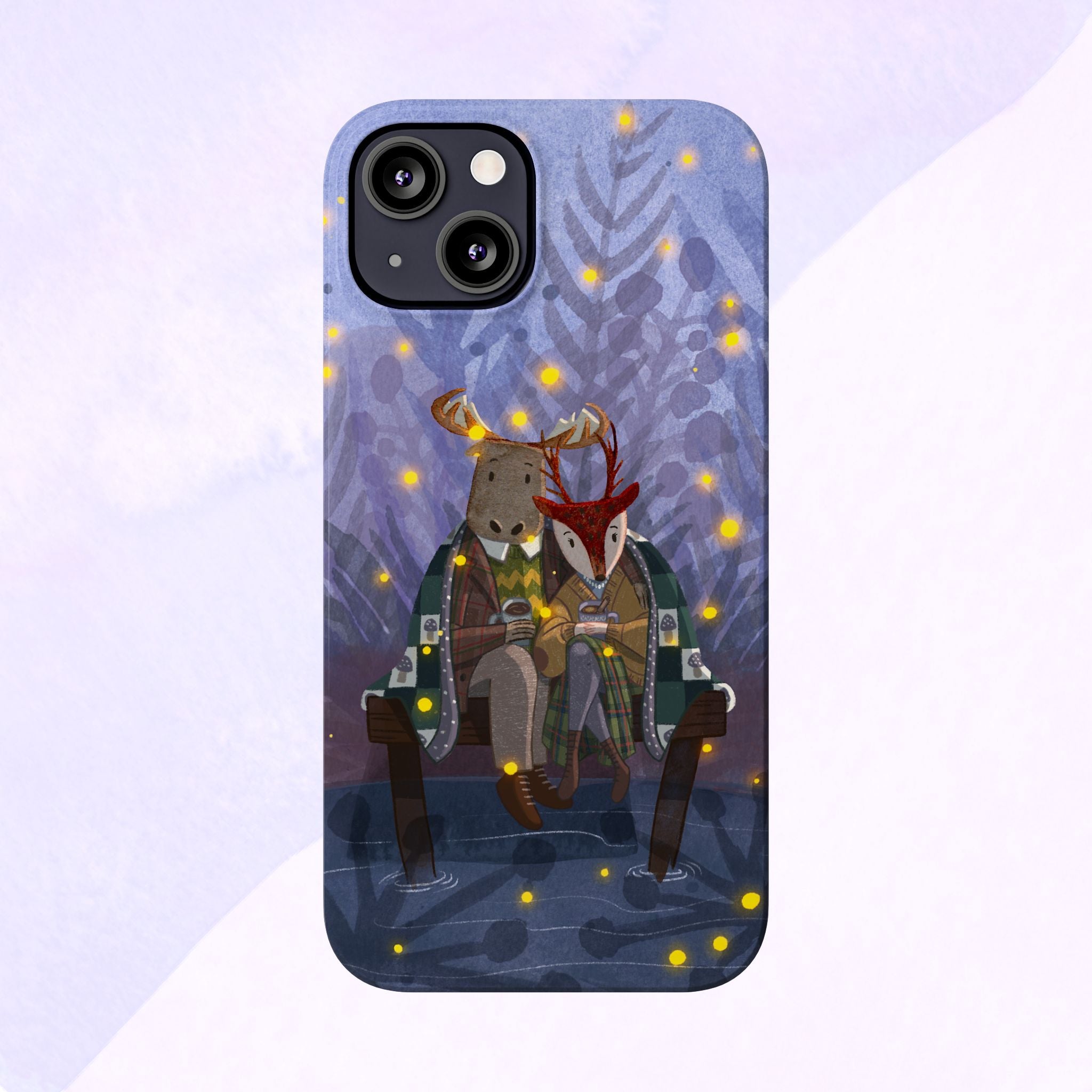 Whimsical Animal Love Slim Phone Cases, Cute Holiday Gifts, Cozy Home Decor, Nature Lover Accessories, Couples Gifts