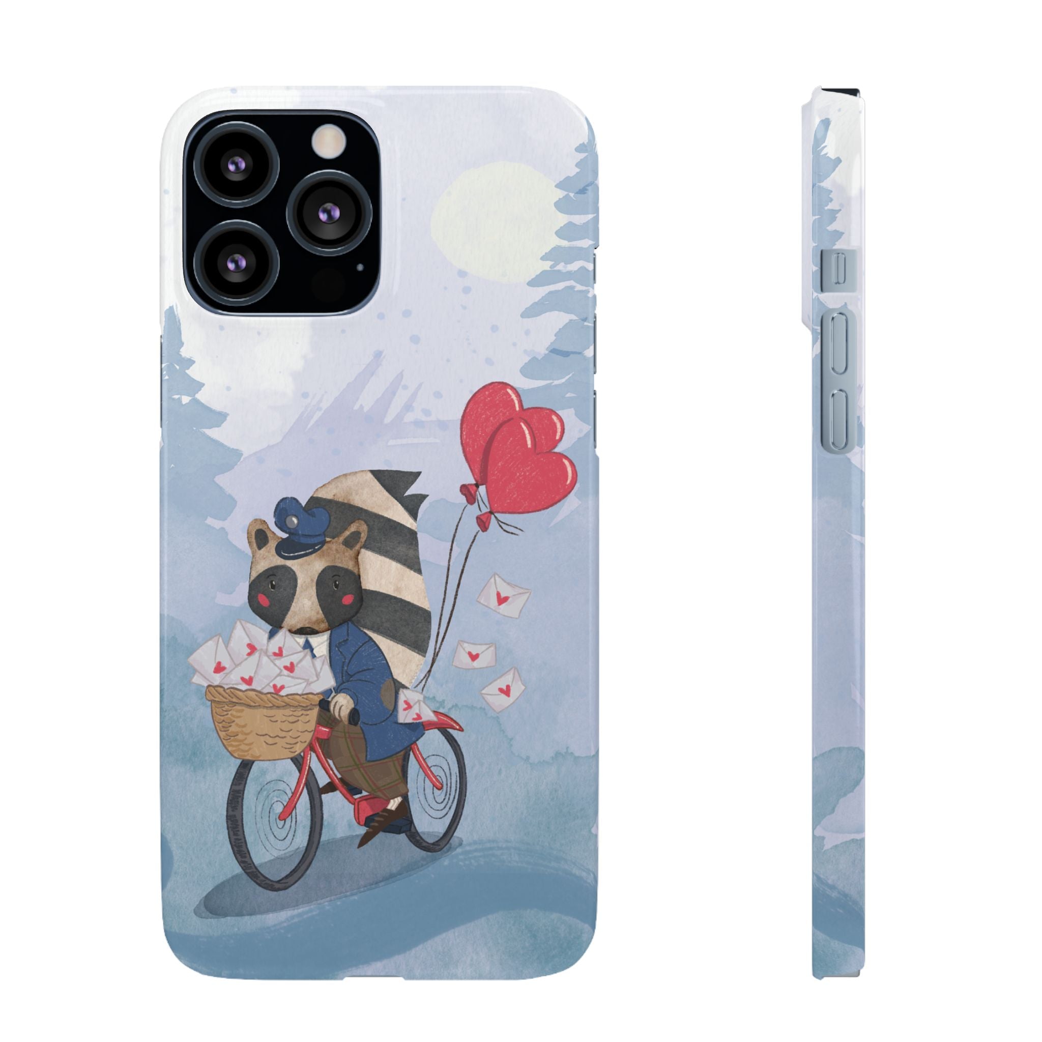 Whimsical Animal Snap Case with Love Balloons, Cute Phone Case, Valentine's Day Gift, Animal Lover Accessory, Creative Phone Cover