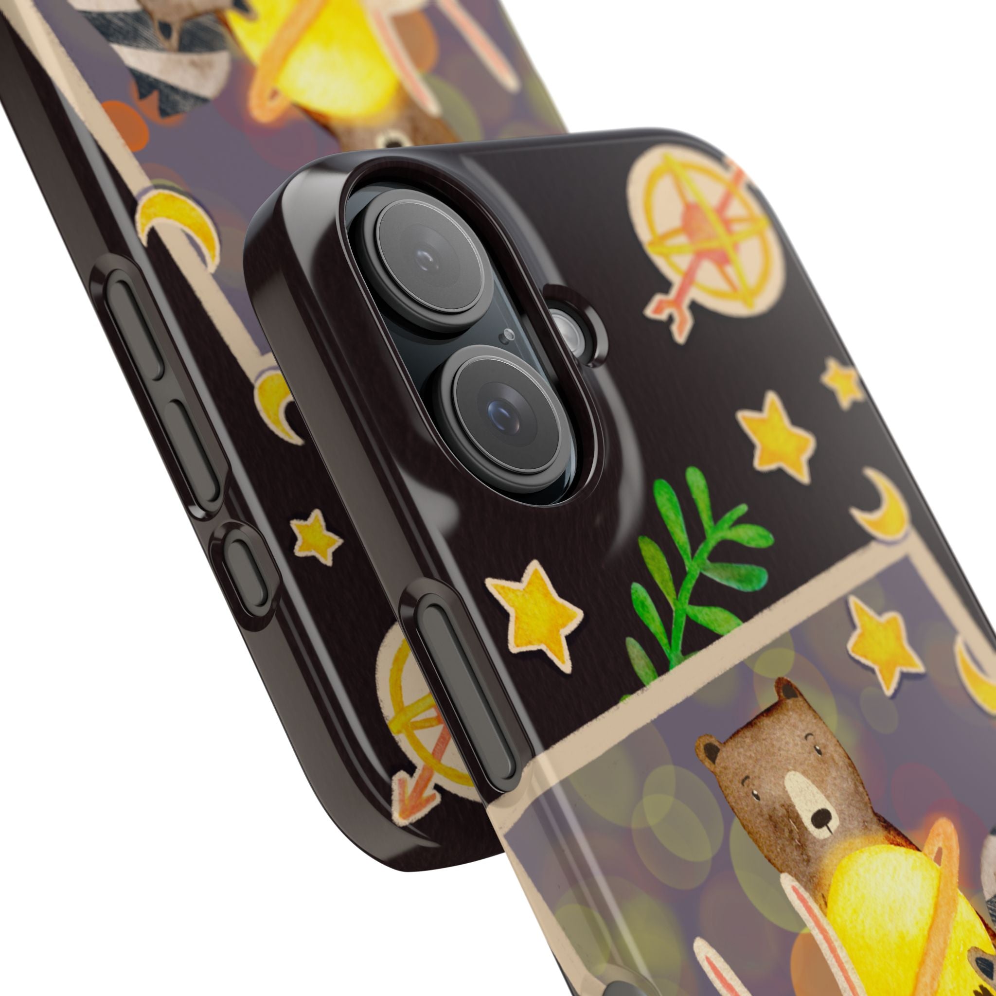 Happy Memory Animal Slim Case, Starry Night Friends iPhone Cover, Kawaii Photo Design, iPhone 8 9 X XR 12 13 14 15 16
