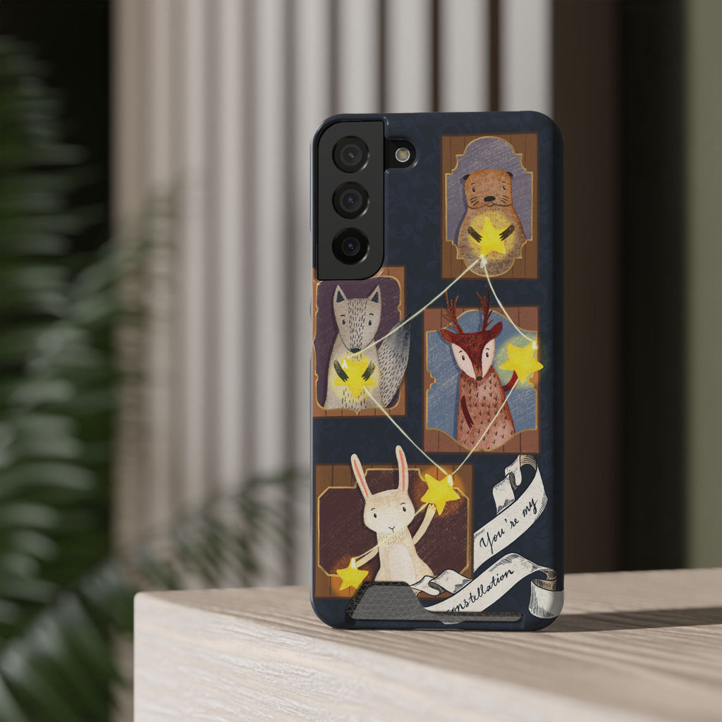 Whimsical Animal Phone Case with Card Holder, Cute Animal Design, Card Storage Case, Ideal for Animal Lovers, Gift for Kids, Birthday